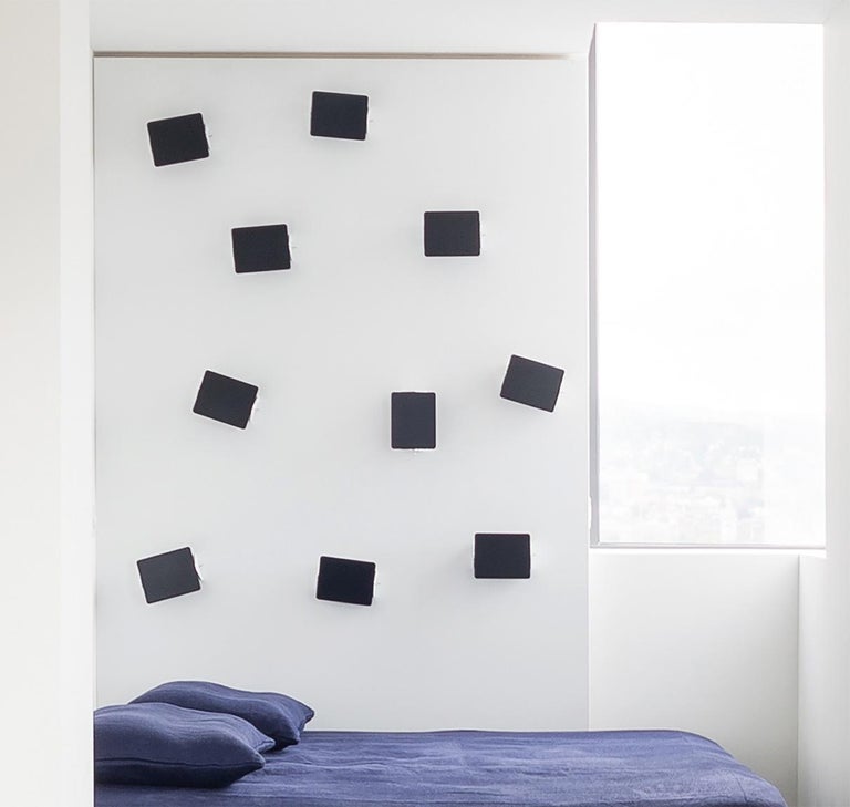 French Charlotte Perriand 'Applique à Volet Pivotant' Wall Light in Black and White For Sale