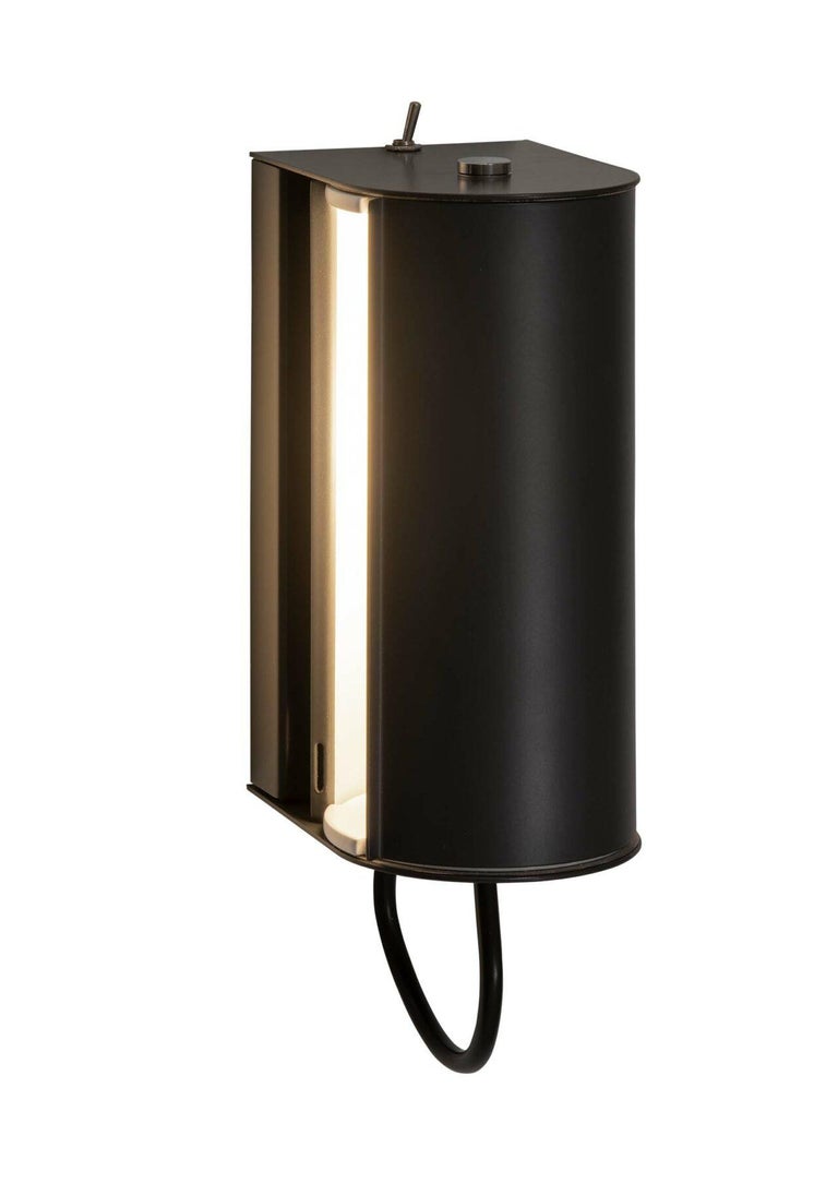 Painted Charlotte Perriand 'Applique Cylindrique Petite' Wall Lamp in Anthracite Grey For Sale