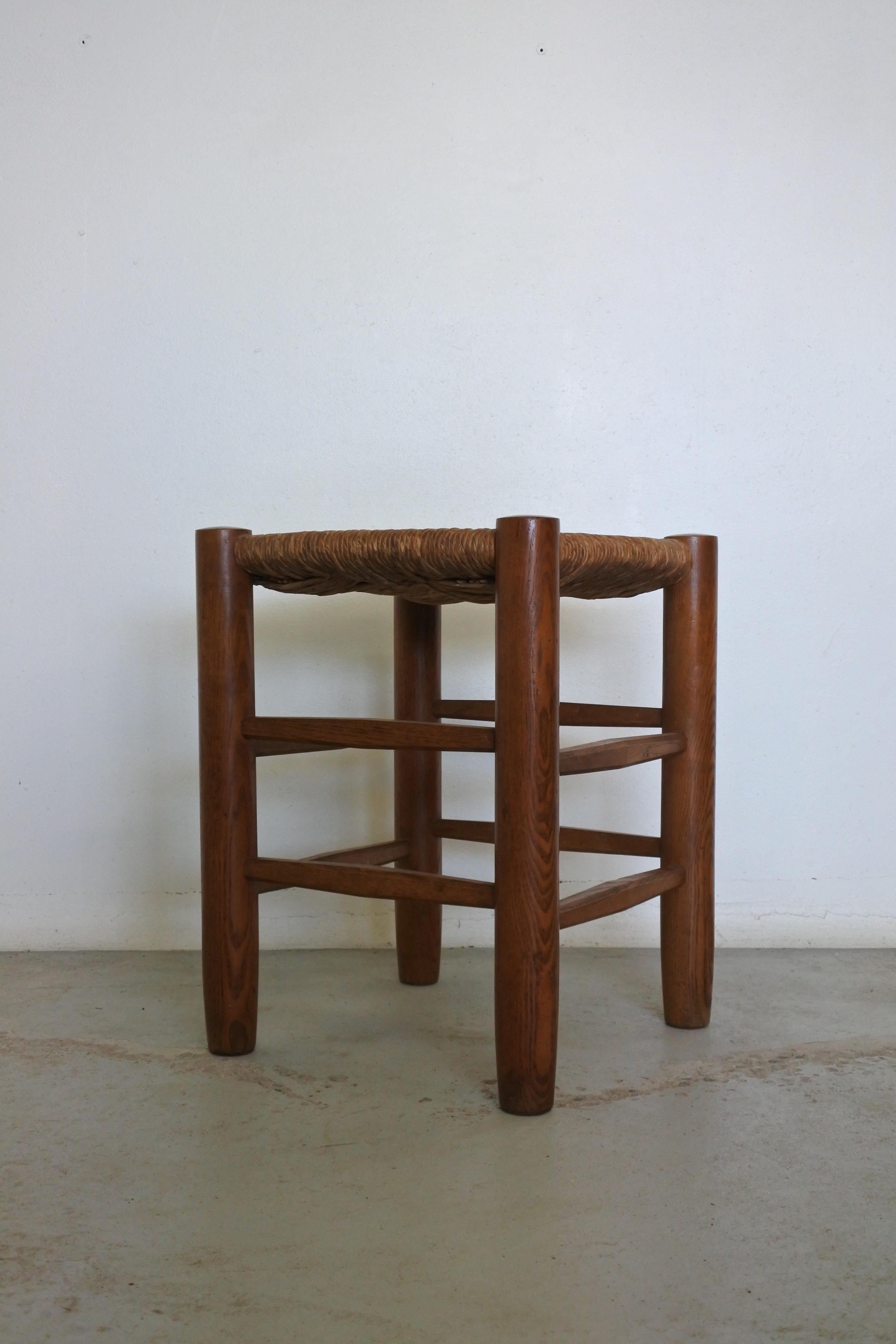 Stool by Charlotte Perriand.
Solid ash wood and straw.
Made by Robert Sentou in the early 1950s.
Literature: 