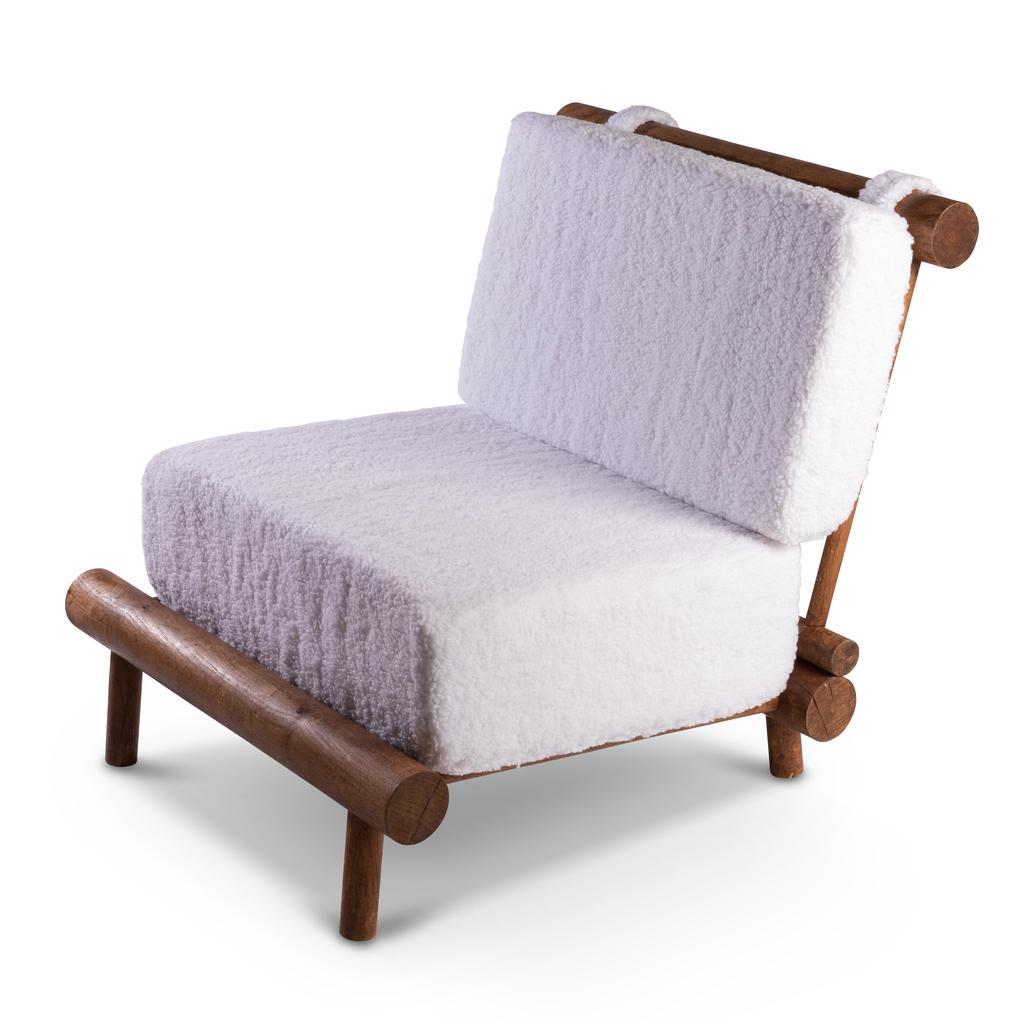 French Charlotte Perriand (selected by) : Pair of oak sofas from 