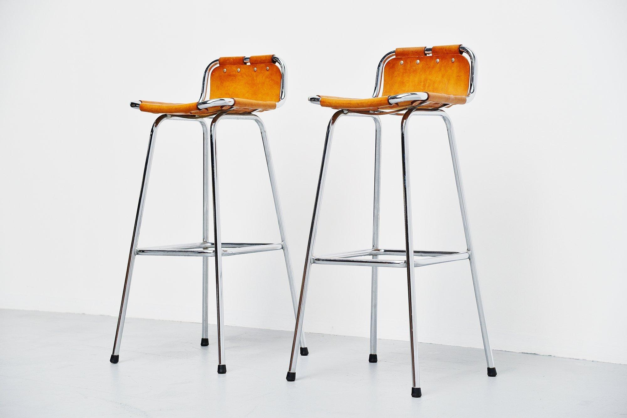 Mid-Century Modern Charlotte Perriand Attributed Les Arcs Bar Stools, France, 1960