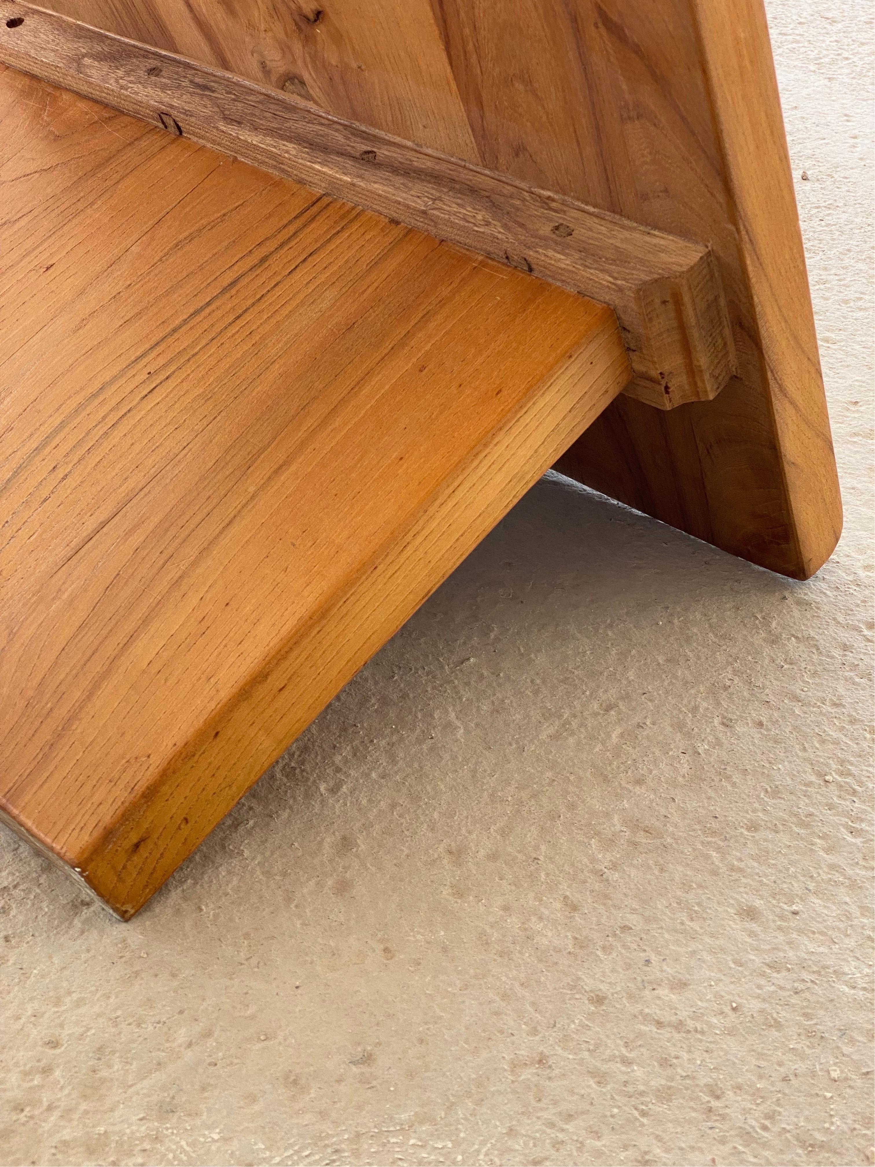 Charlotte Perriand or Pierre Chapo Style of, Design Solid Elm Coffee Table 1960s For Sale 6