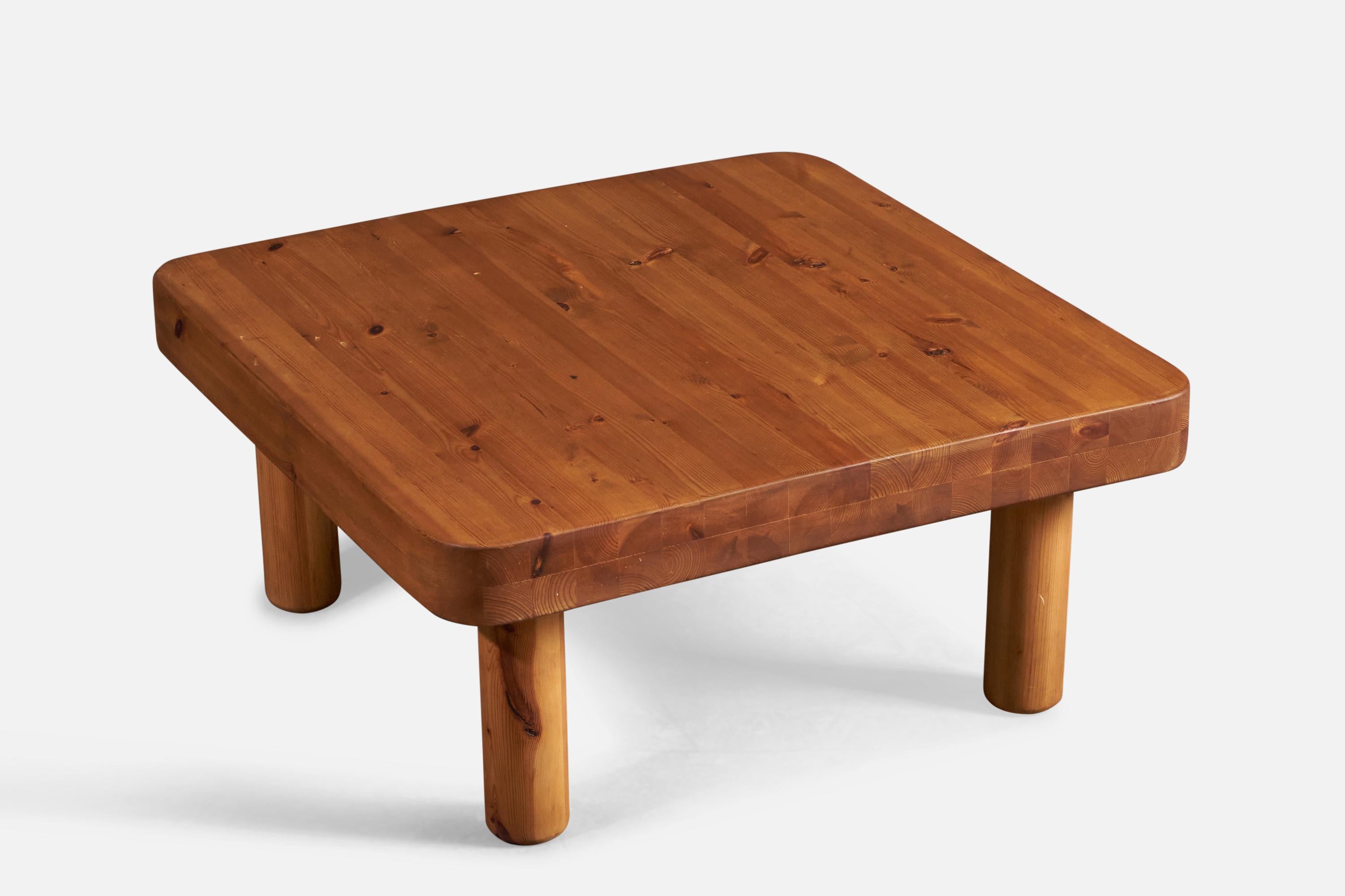 Mid-Century Modern Charlotte Perriand Attribution, Coffee Table, Pine, France, 1960s For Sale
