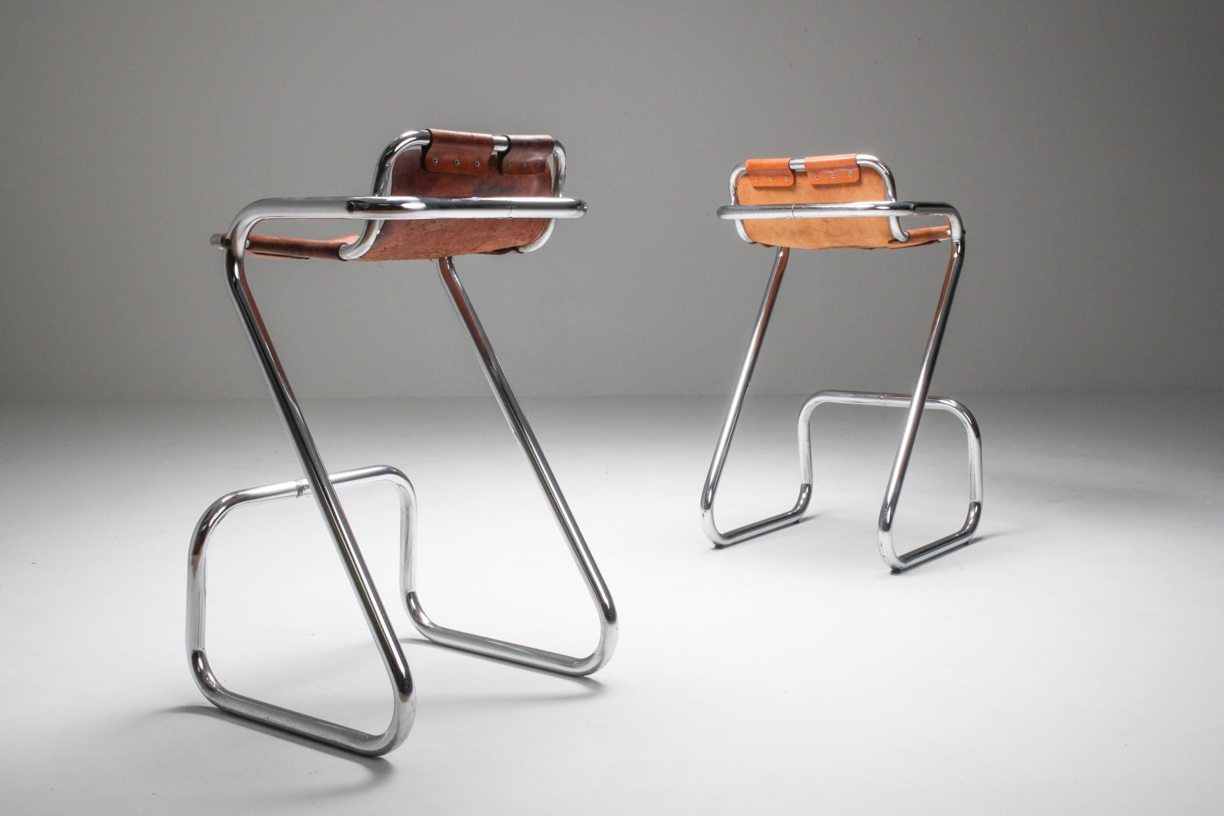 Mid-Century Modern Charlotte Perriand Bar Stools, 'Les Arcs'