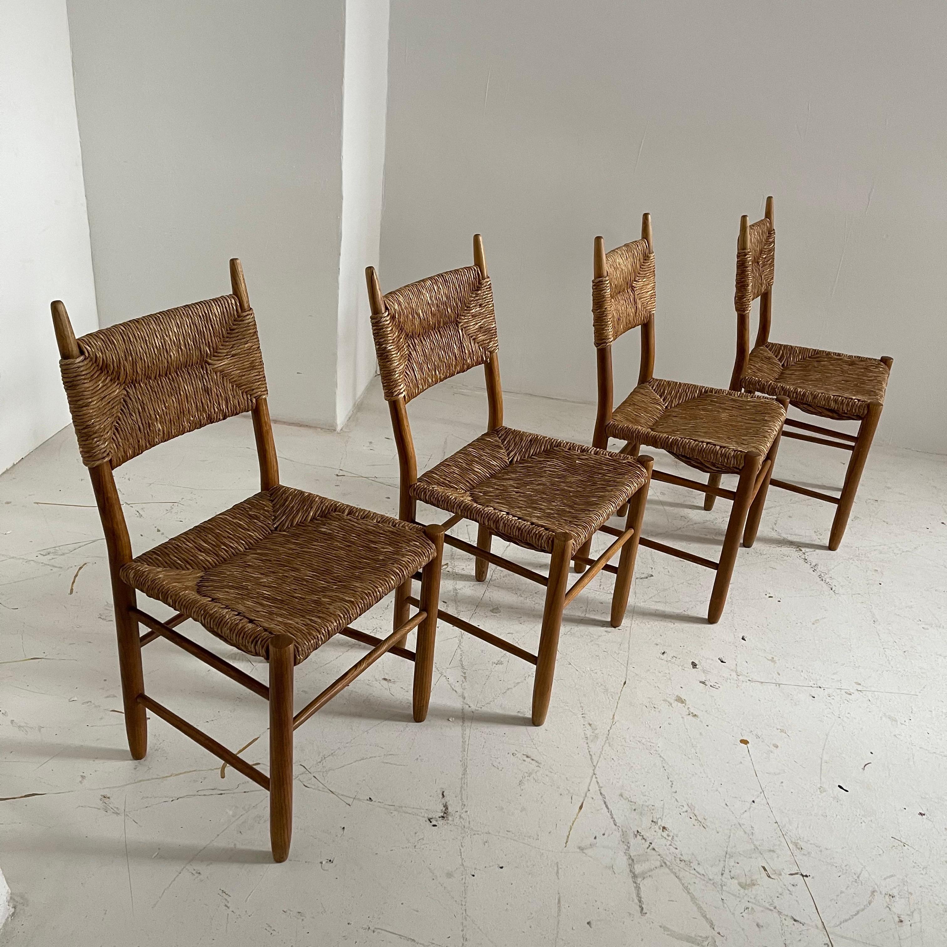Mid-Century Modern Charlotte Perriand Bauche No. 19 Chairs for BCB, Set of Four, France 1955 For Sale