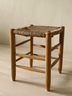 Charlotte Perriand, "Bauche" Rattan Stool, Model No 17, France c. 1960s