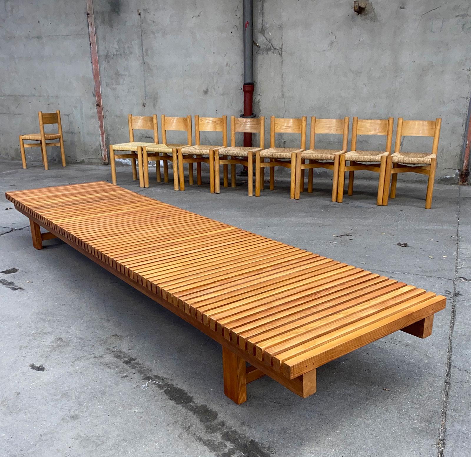 Ash Charlotte Perriand Bench from the Arcs Ski Resort