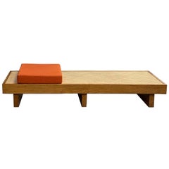 Charlotte Perriand Bench in Larch and Rattan Cane