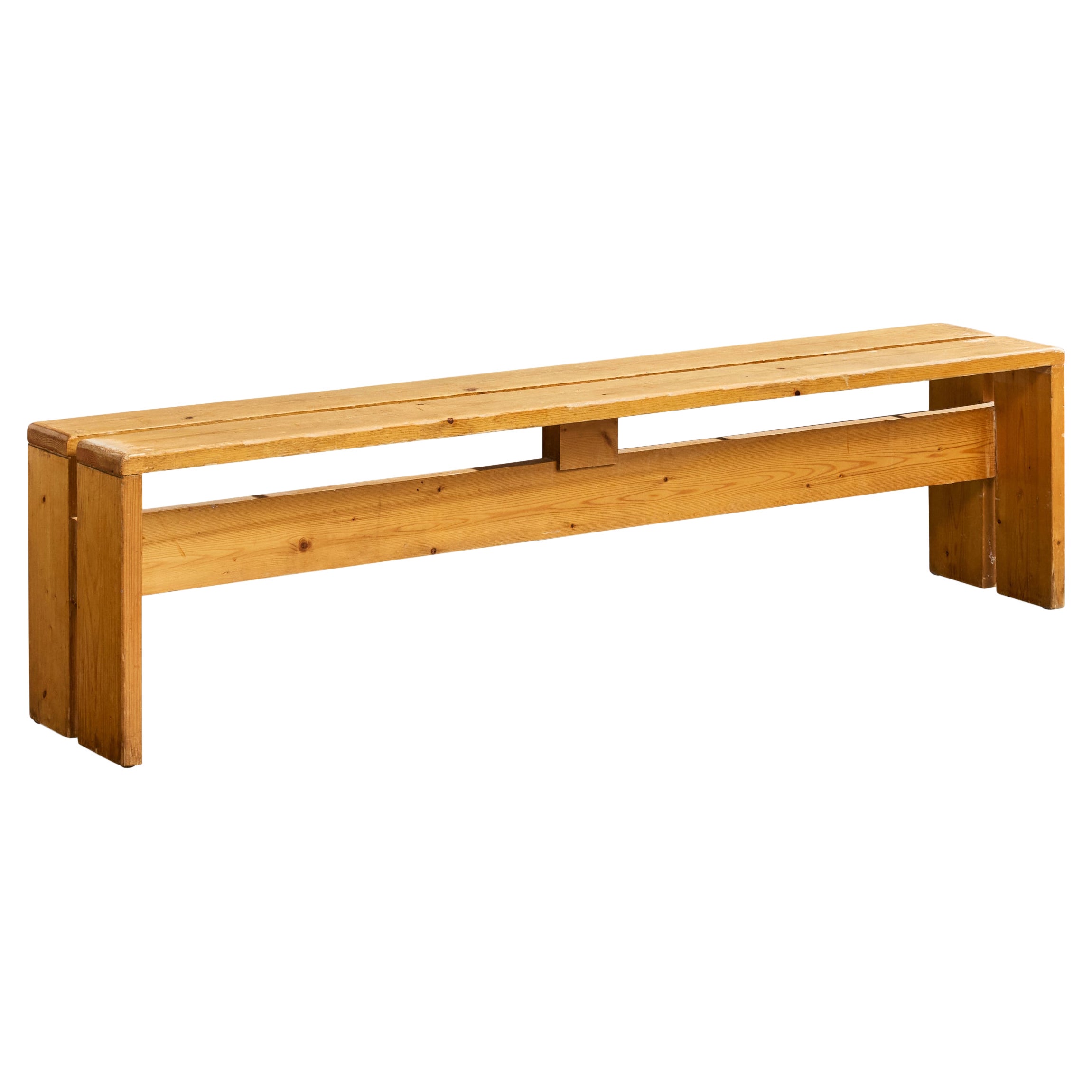 Charlotte Perriand, Bench, Pine, France, 1960s