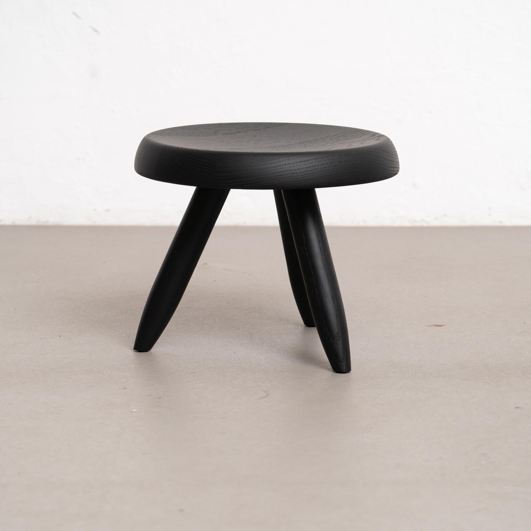 Mid-Century Modern Charlotte Perriand Tabouret en bois noir de Berger pour Cassina en vente