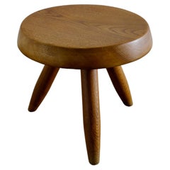 Charlotte Perriand "Berger" Mid-Century Low Stool Tabouret in Oak, France, 1950s