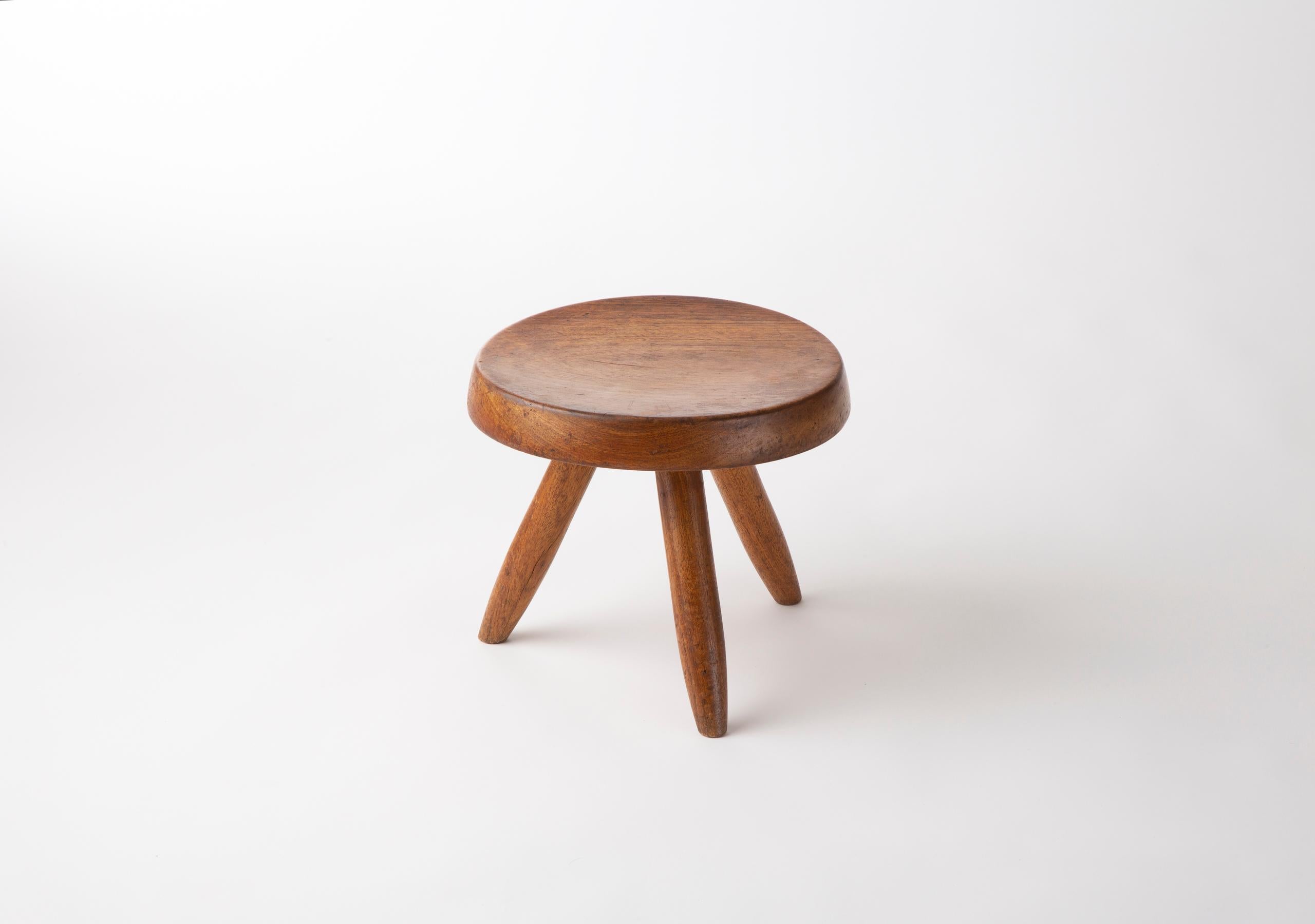 “Berger” stool by Charlotte Perriand
Mahogany
Issued by Steph Simon, France
circa 1956.