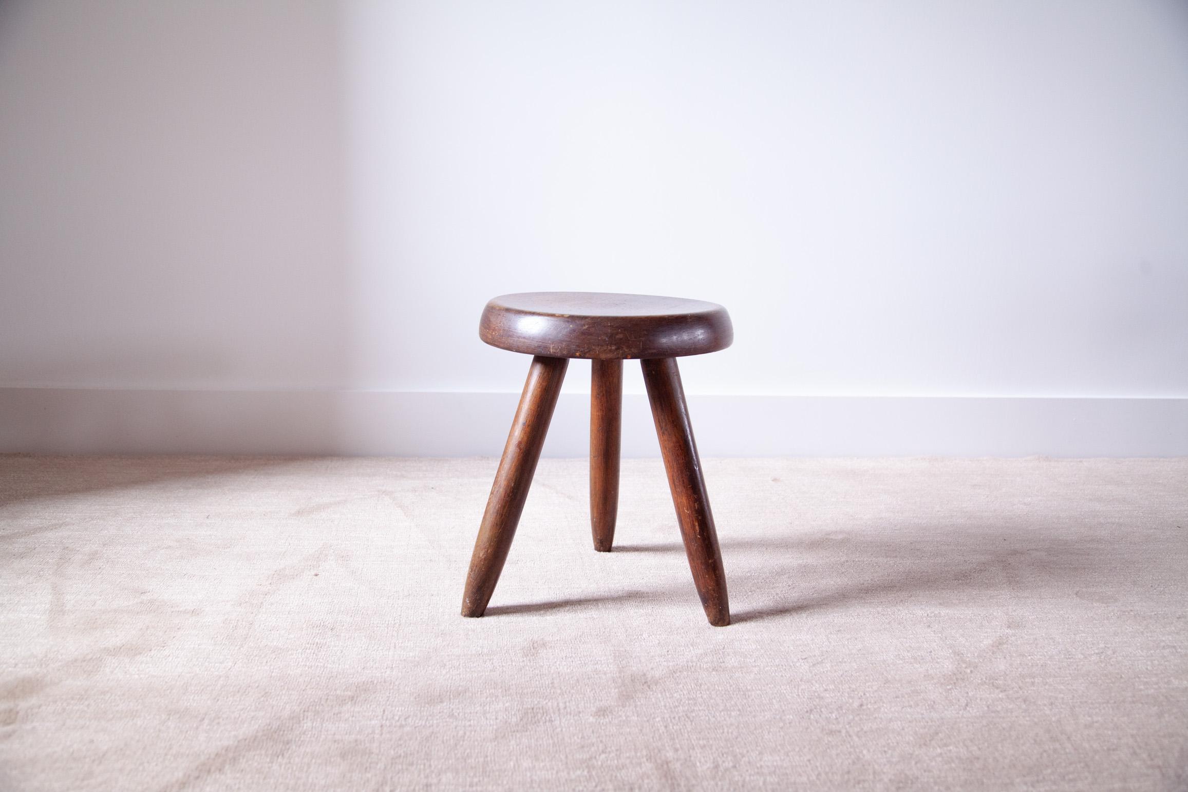 Bois de feuillus Charlotte Perriand Tabouret Berger en vente
