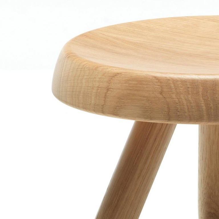 Mid-Century Modern Charlotte Perriand Berger Wood Stool by Cassina For Sale