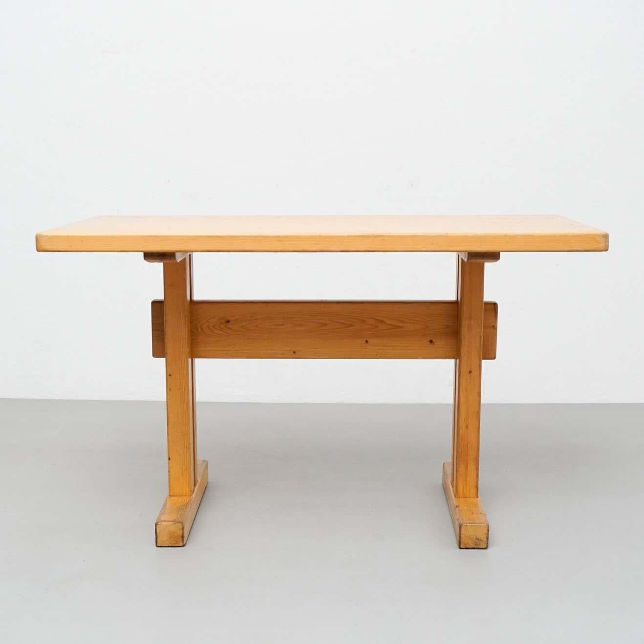 Charlotte Perriand Big Table and Two Benches for Les Arcs 3