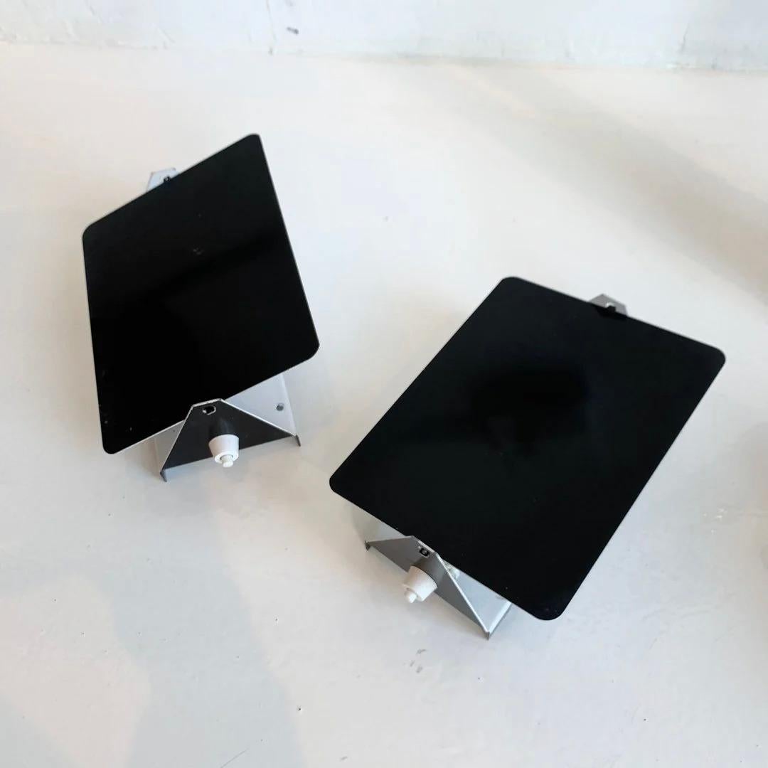 Charlotte Perriand Black CP1 Sconces, 1960s France In Good Condition For Sale In Los Angeles, CA