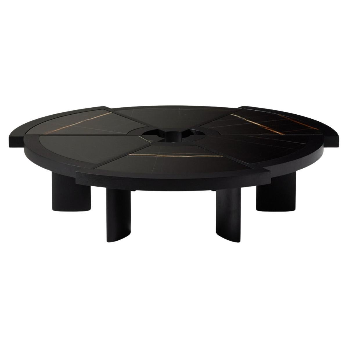 Charlotte Perriand Black Lacquered Wood and Marble Rio Table For Sale