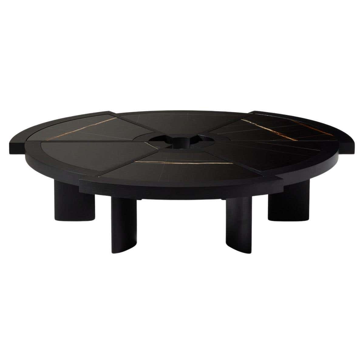 Cassina Rio Charlotte Perriand Black Lacquered Wood and Marble Rio Table For Sale ...
