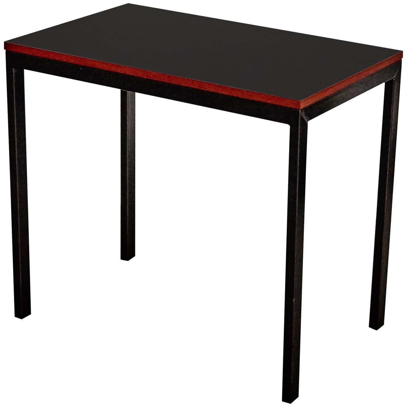 Consola de metal negro y fórmica Charlotte Perriand para Cite Cansado, circa 1950 mediados del siglo XX en venta