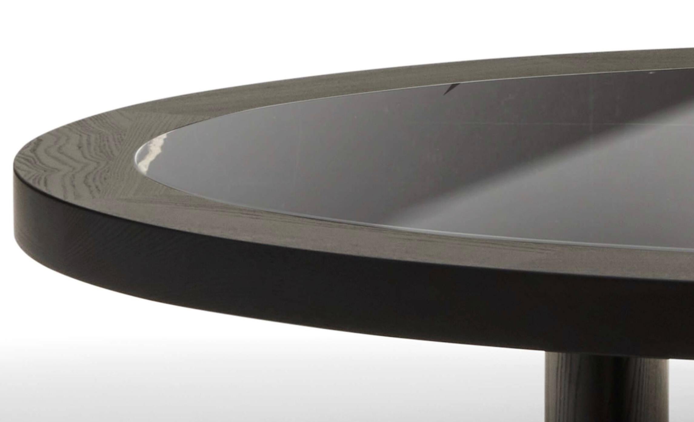 Vetro Charlotte Perriand  Tavolino in frassino tinto nero Monta  Per Cassina in vendita