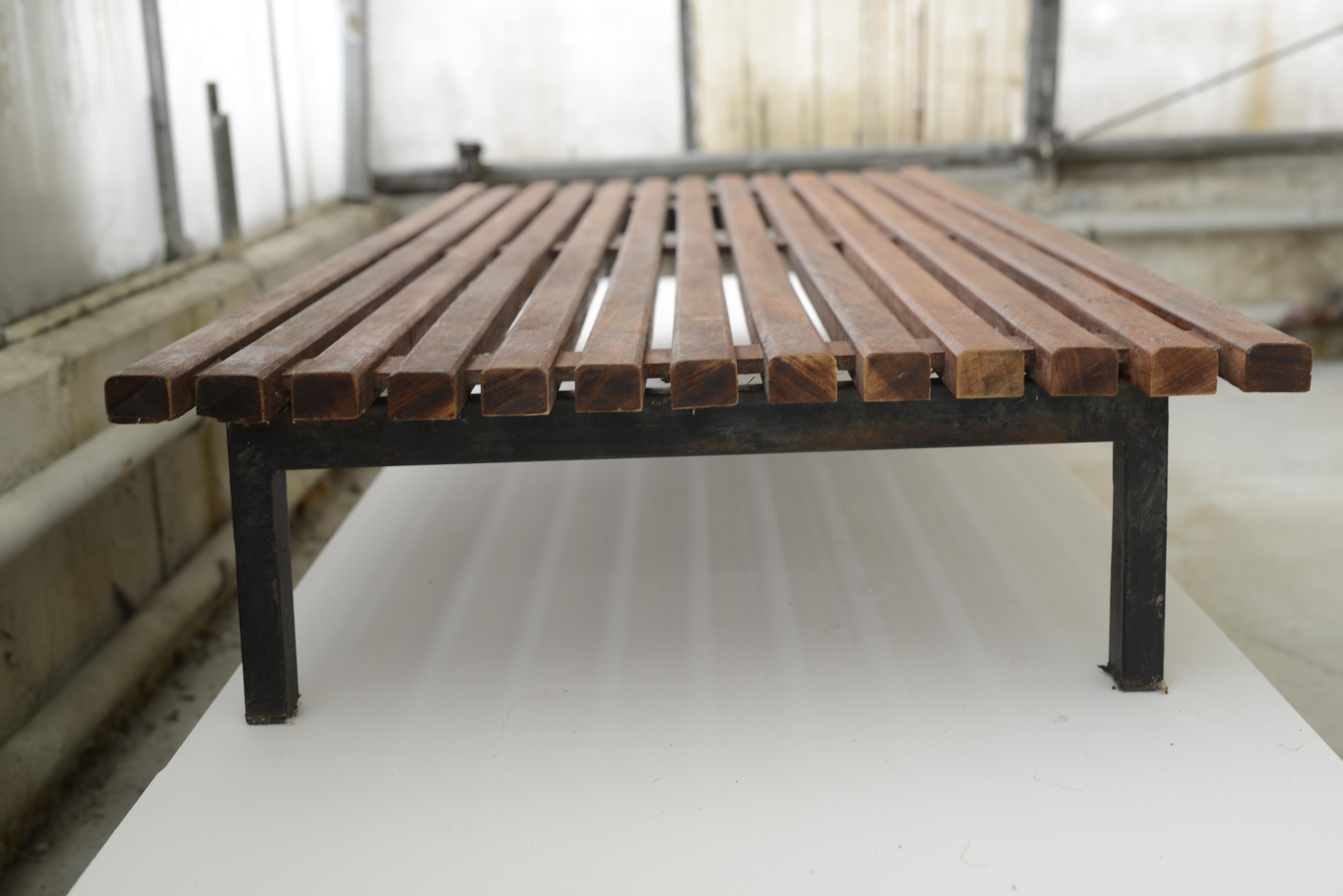 French Charlotte Perriand Cansado Bench / Authentic Mid-Century Modern Paris, 1958 For Sale
