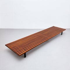 Charlotte Perriand Cansado Bench, Wood & Metal, Mid-Century Modern