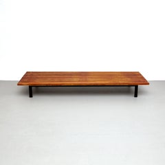 Charlotte Perriand Cansado Bench, Wood & Metal, Mid-Century Modern