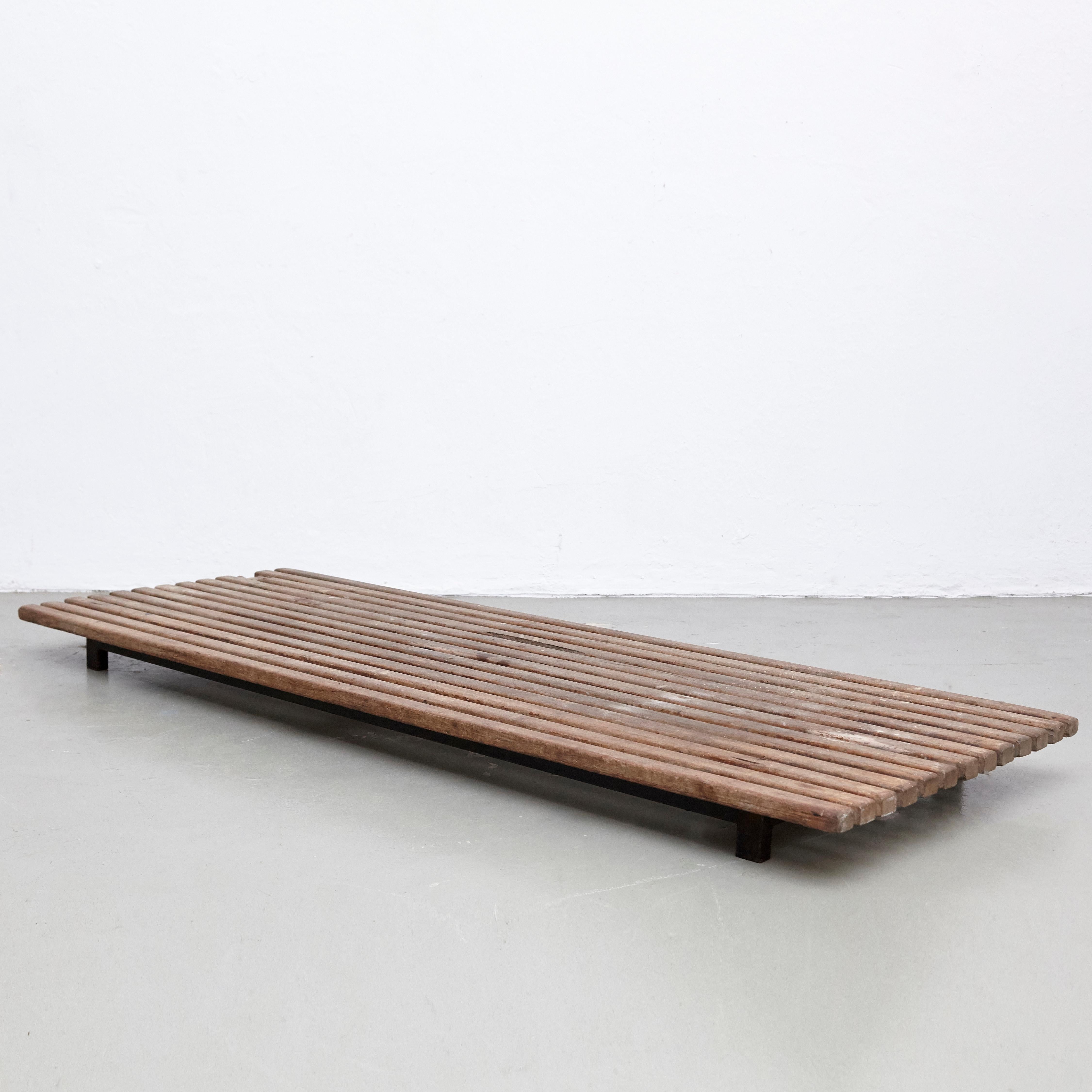 Mid-Century Modern Charlotte Perriand, Mid Century Modern, Wood Maetal, Cansado Bench, circa 1950