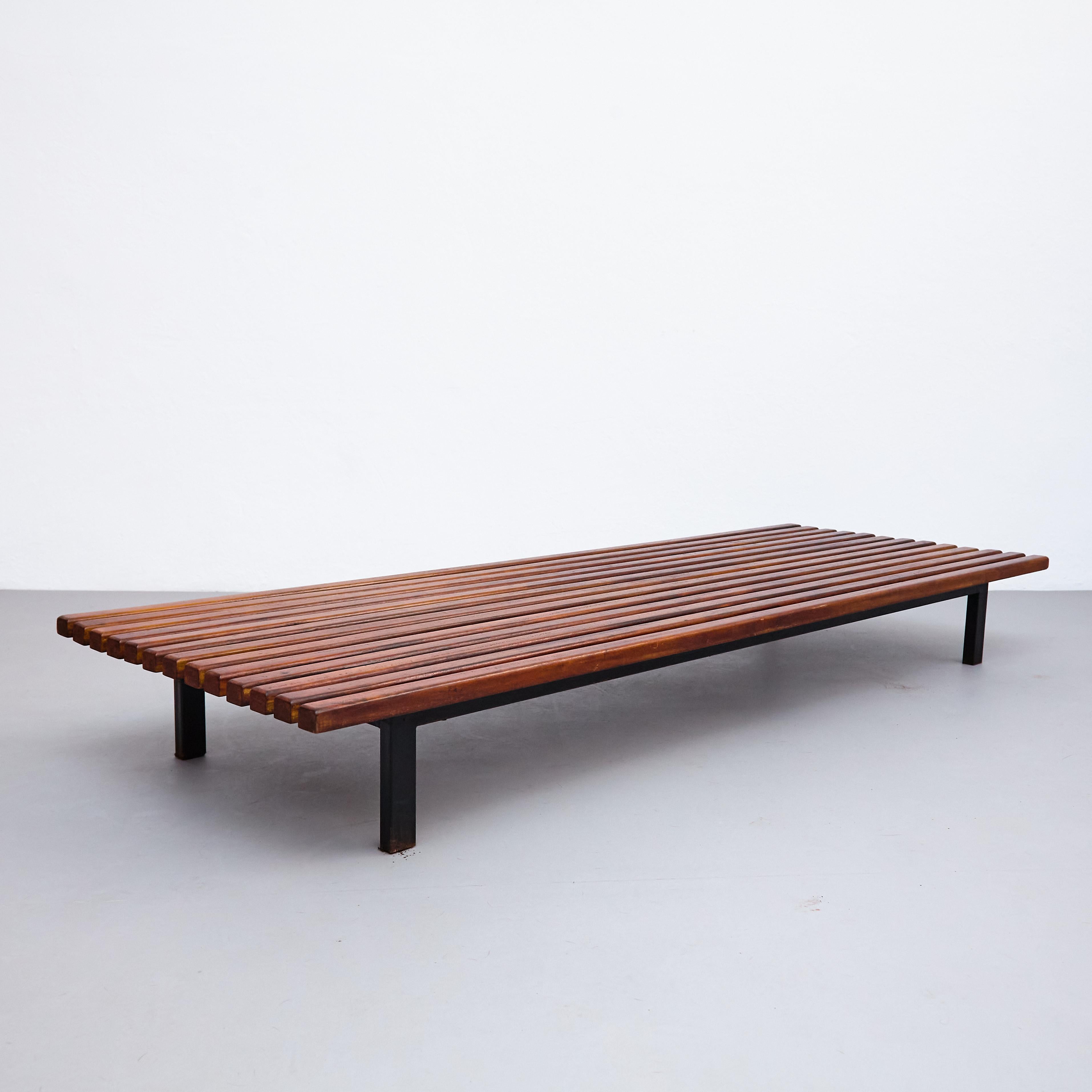 Metal Charlotte Perriand Cansado Bench, circa 1950 For Sale