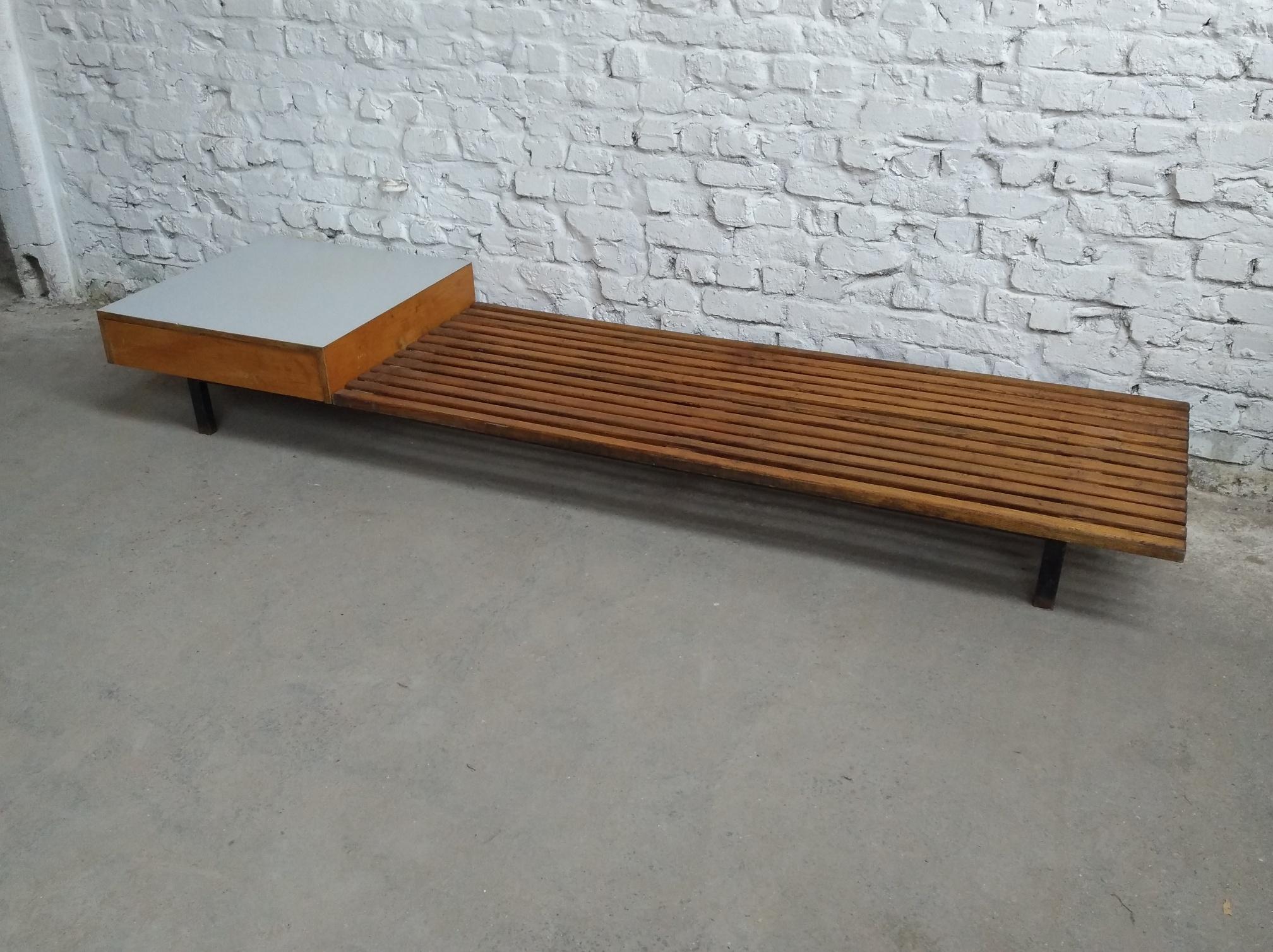 French Charlotte Perriand Cansado bench daybed Steph Simon France 1959 For Sale