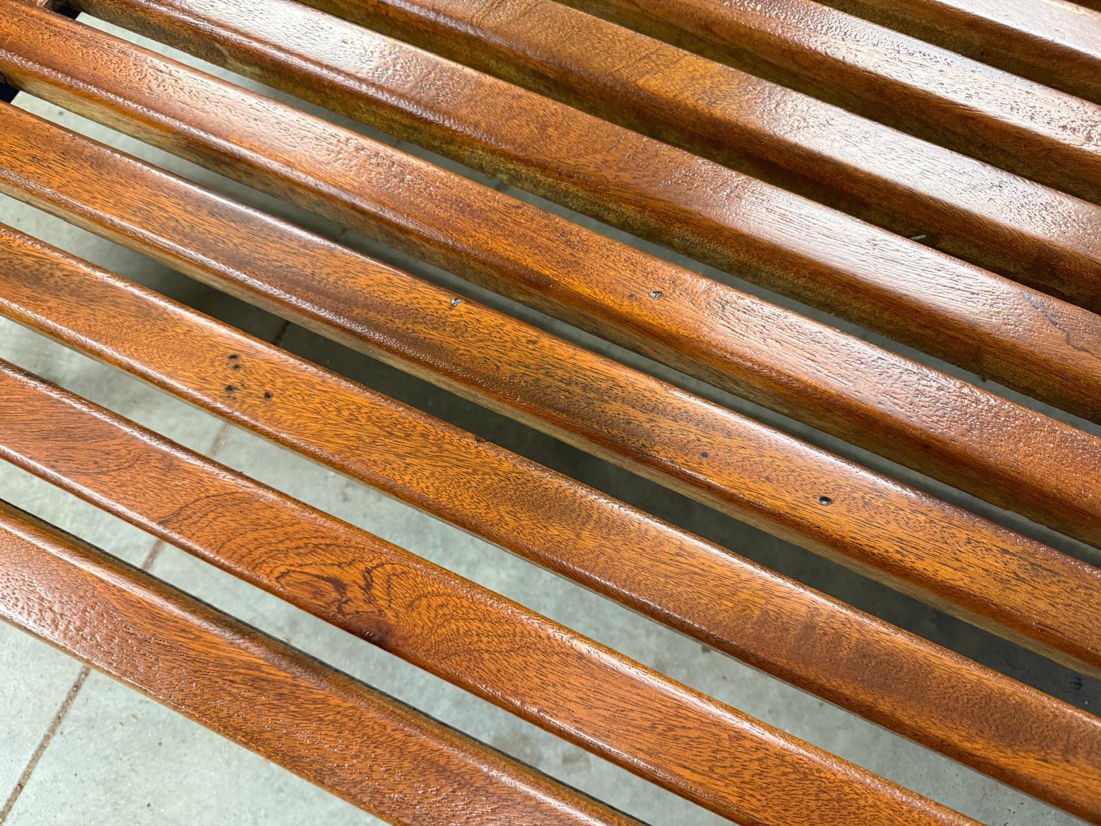 French Charlotte Perriand Cansado Bench in Mahogany Wood Bench For Sale