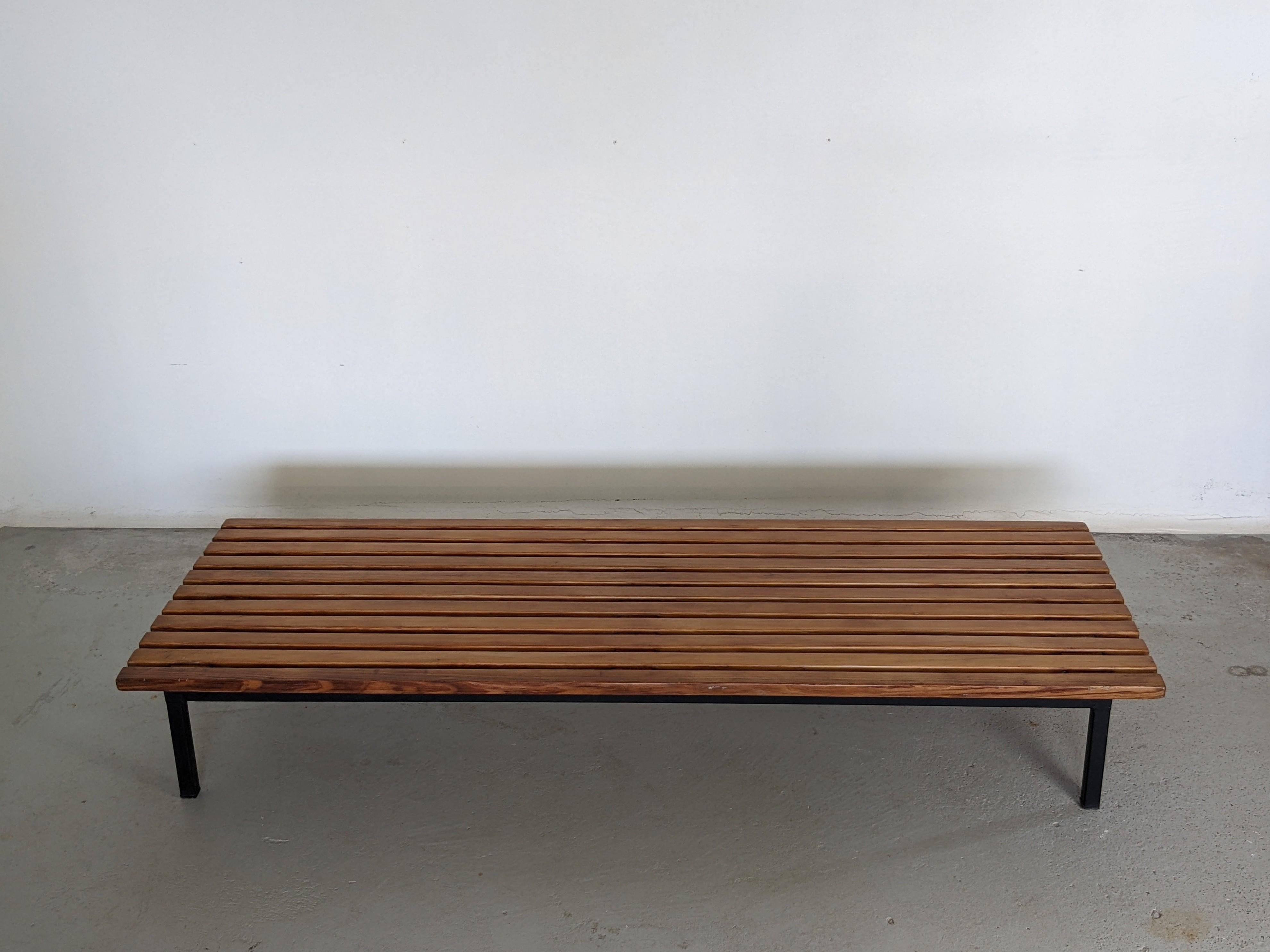 Metal Charlotte Perriand Cansado Bench or Coffee Table in Solid Ash, Mauritania, 1958