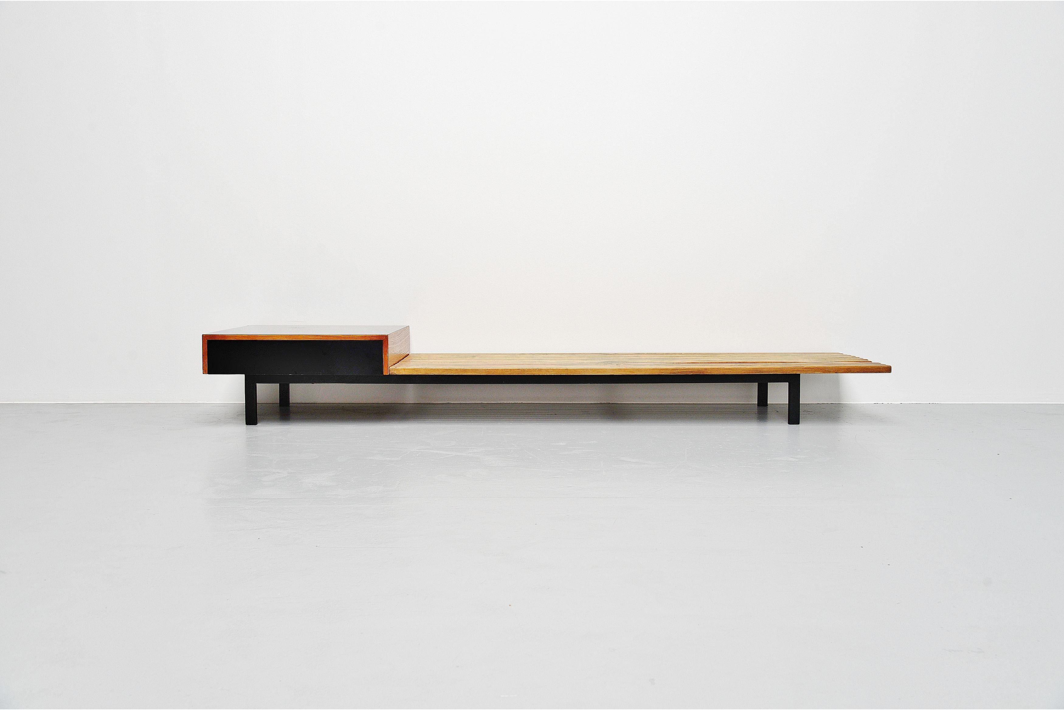 Mid-Century Modern Charlotte Perriand Cansado bench Steph Simon, France, 1958