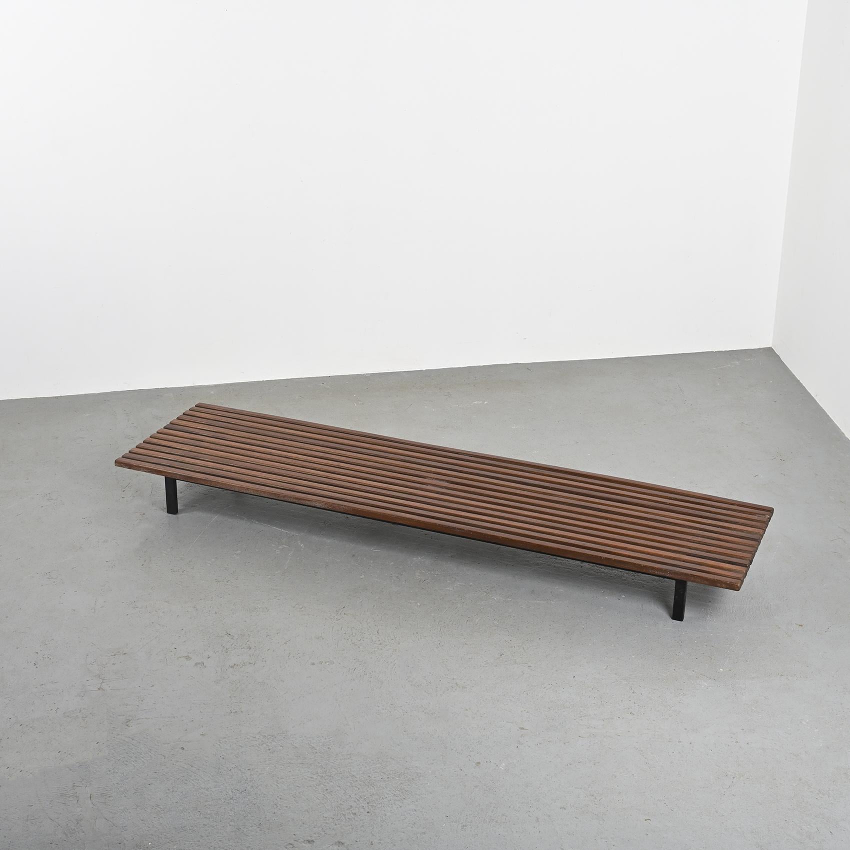 Mahogany Charlotte Perriand Cansado Bench,  Steph Simon France circa 1962