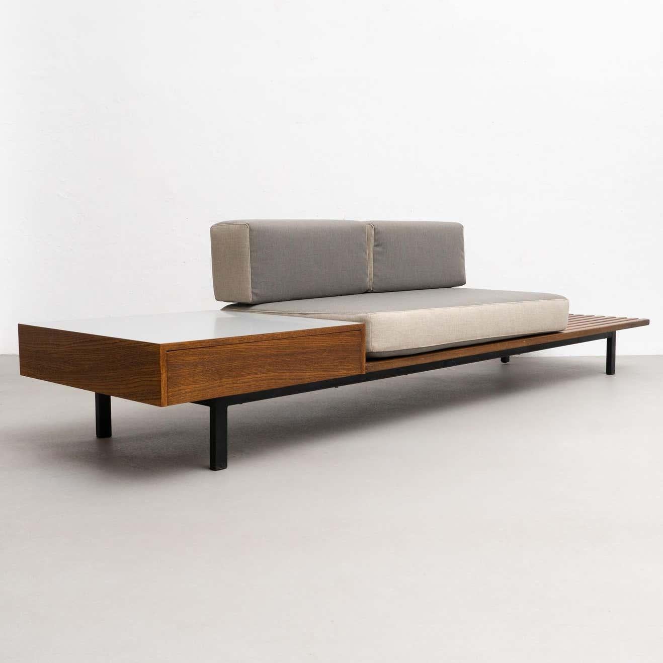 Charlotte Perriand Cansado Bench with a Drawer, circa 1958 For Sale 7