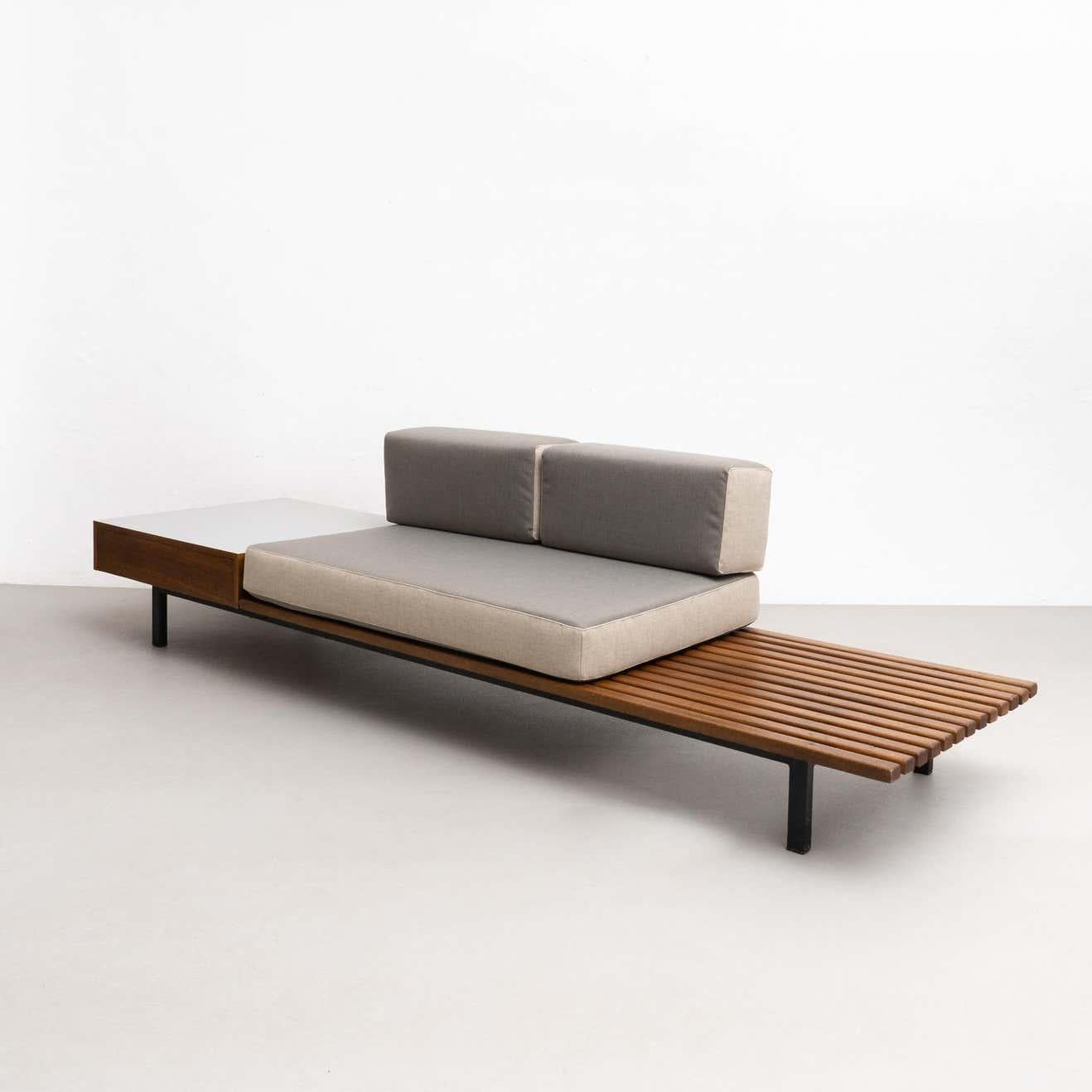Charlotte Perriand Cansado Bench with a Drawer, circa 1958 For Sale 9