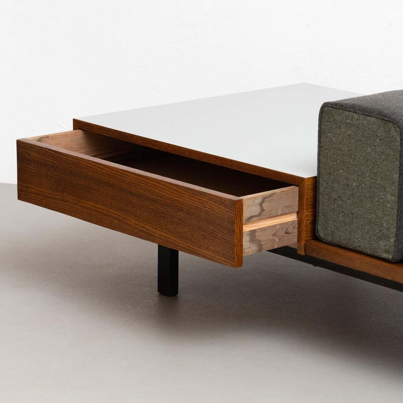 Charlotte Perriand Cansado Bench with a Drawer, circa 1958 In Good Condition For Sale In Barcelona, Barcelona