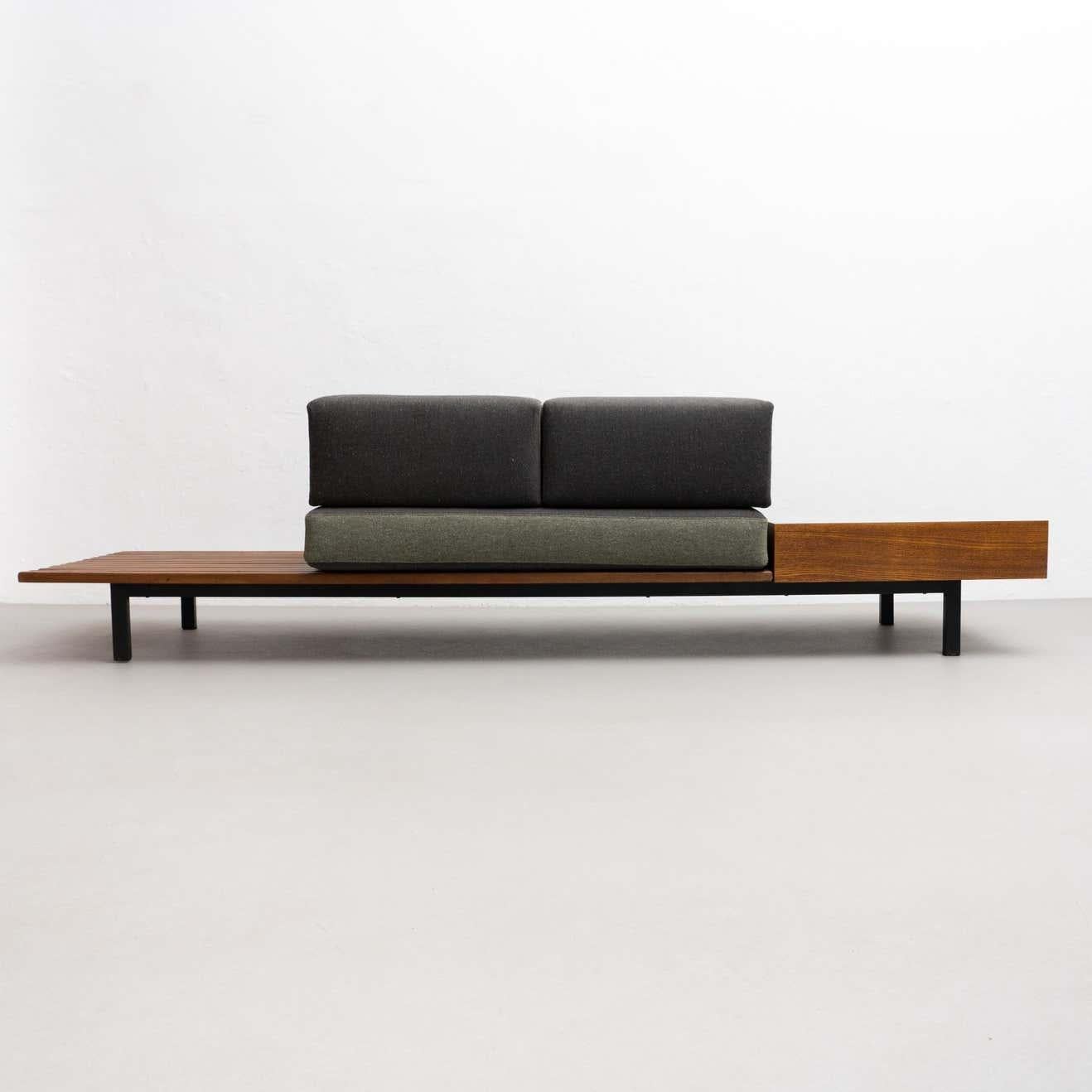 Mid-20th Century Charlotte Perriand Cansado Bench with a Drawer, circa 1958 For Sale