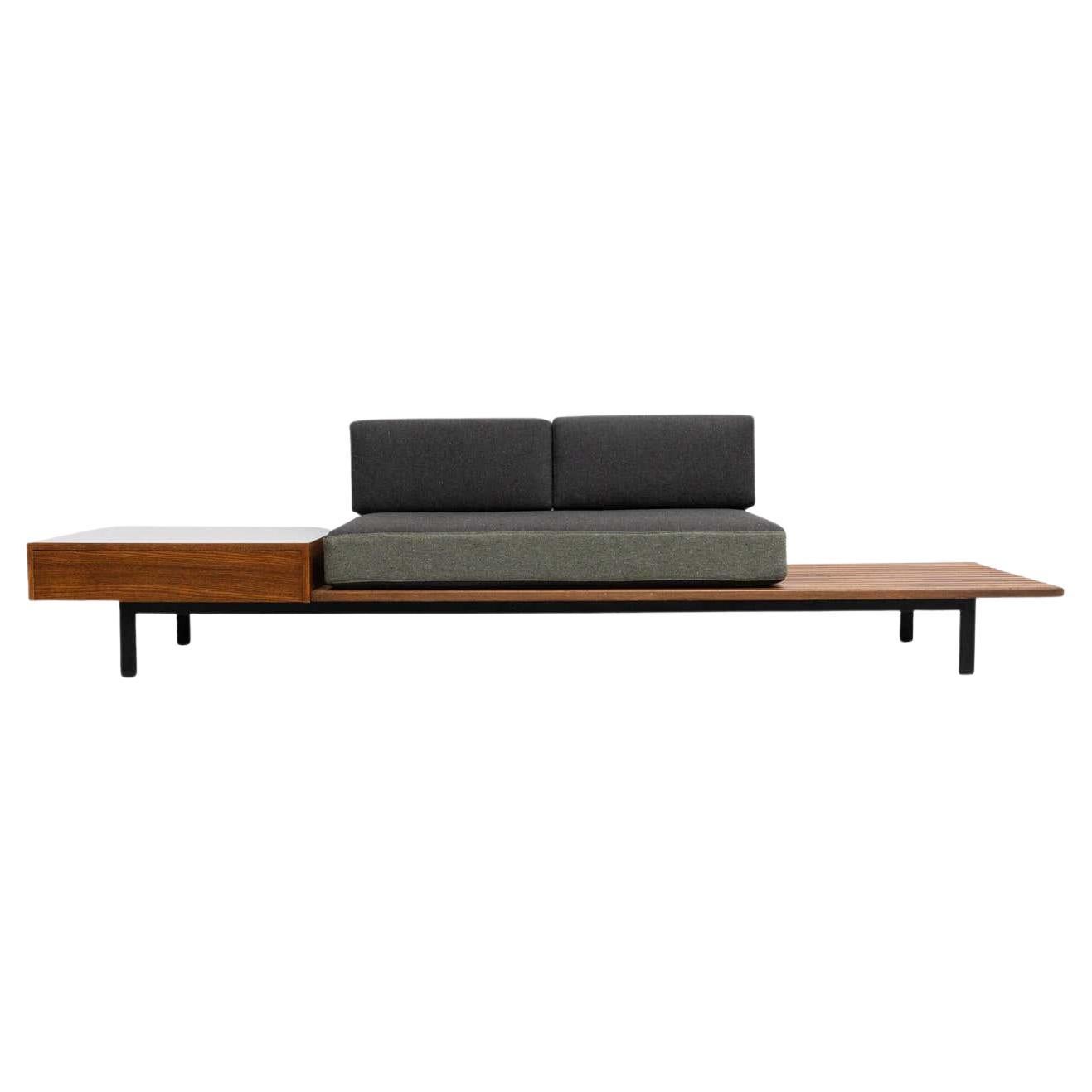 Charlotte Perriand Cansado Bench with a Drawer, circa 1958 For Sale