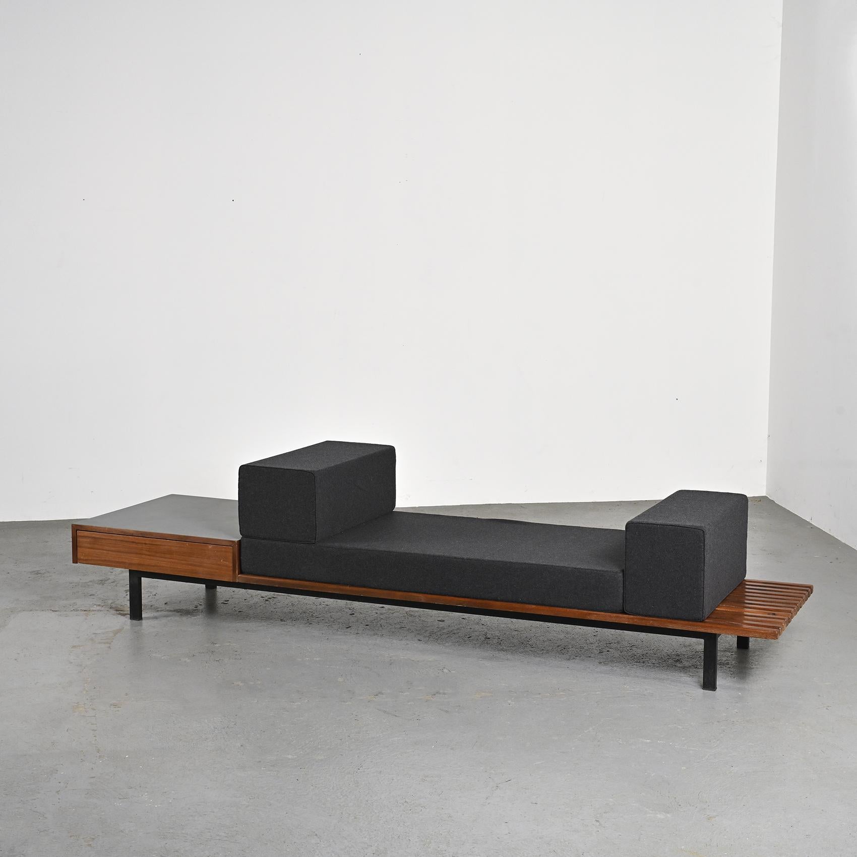Mid-Century Modern Charlotte Perriand Cansado Bench with Drawer Steph Simon