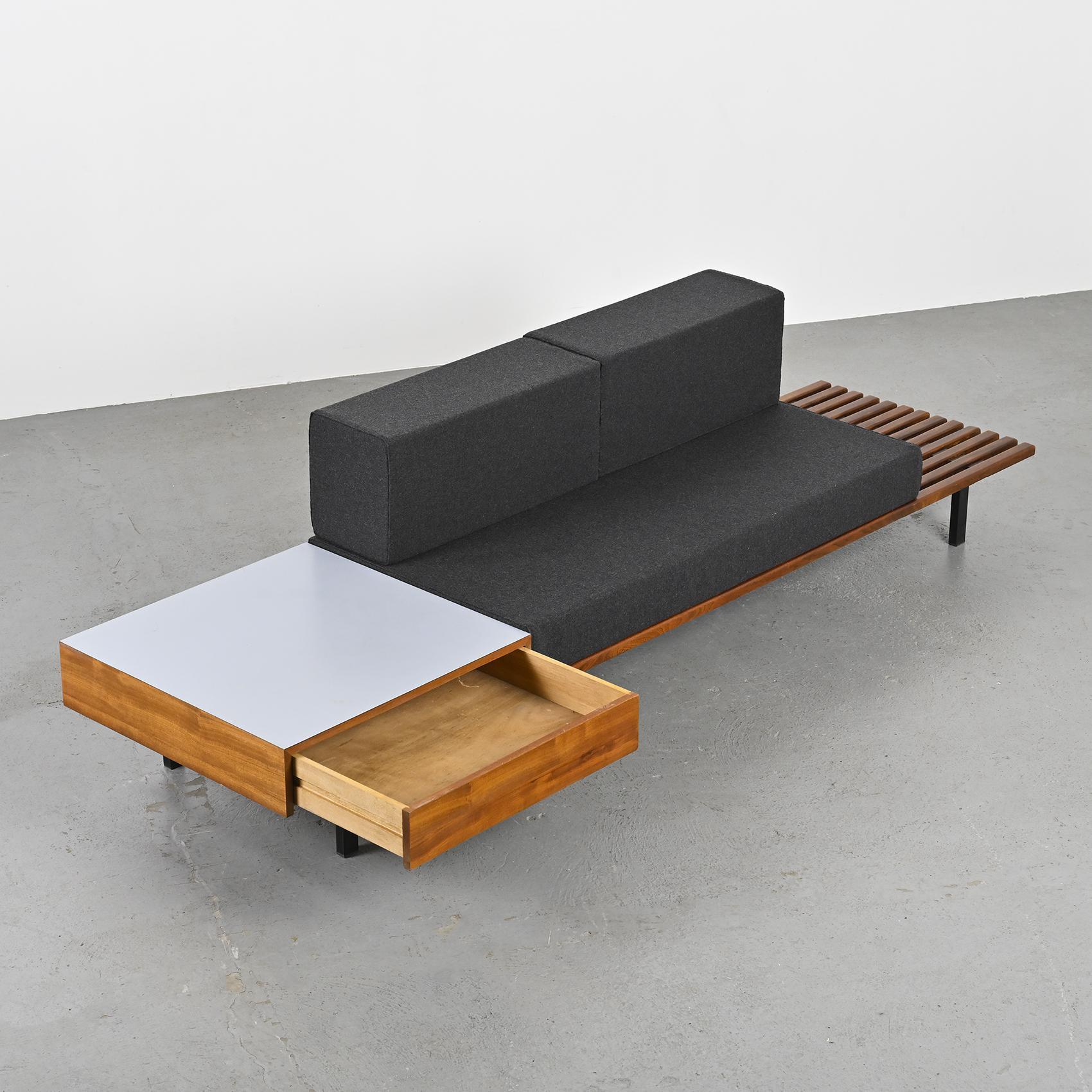 Wood Charlotte Perriand Cansado Bench with Drawer Steph Simon