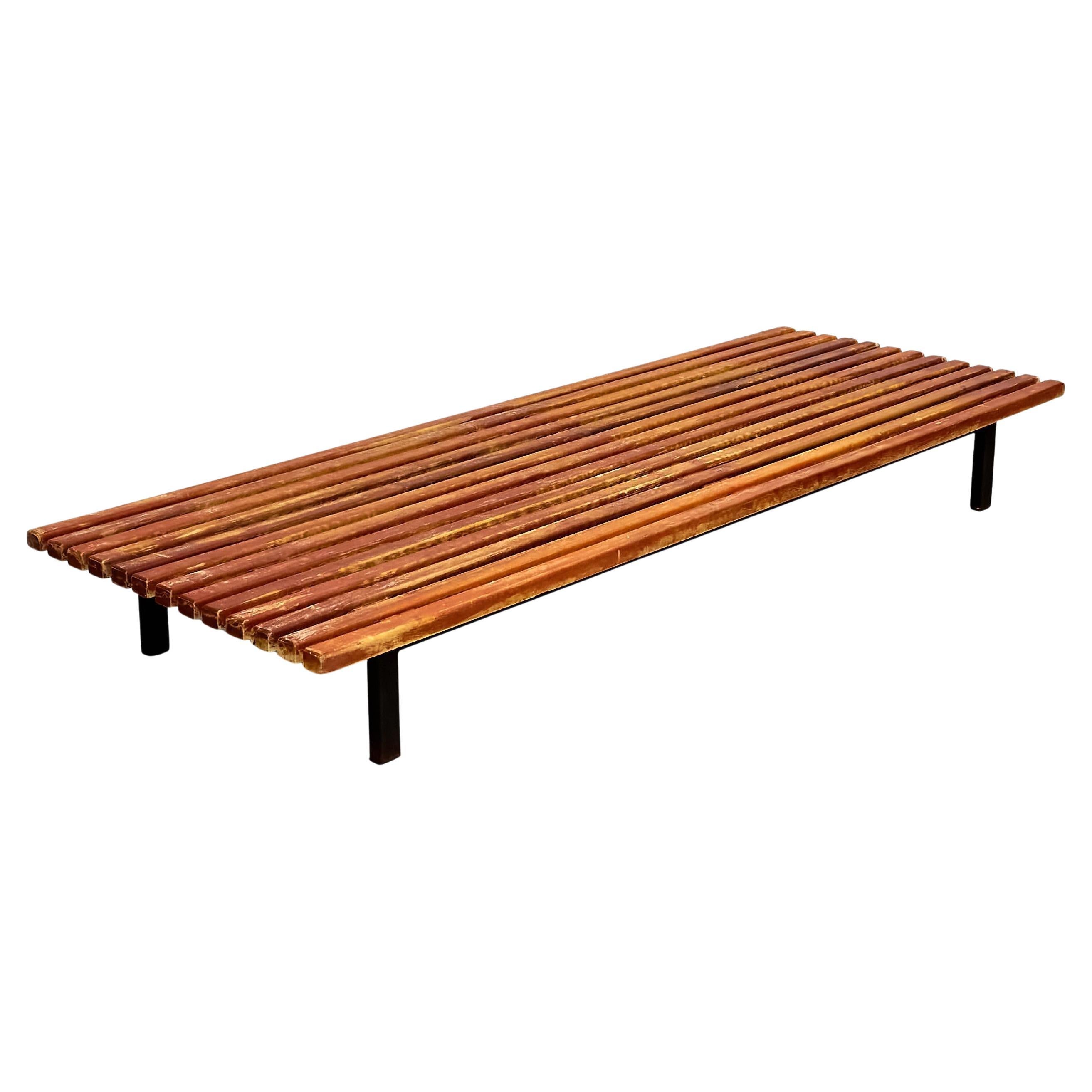 Charlotte Perriand Cansado Bench, Wood & Metal, Mid-Century Modern