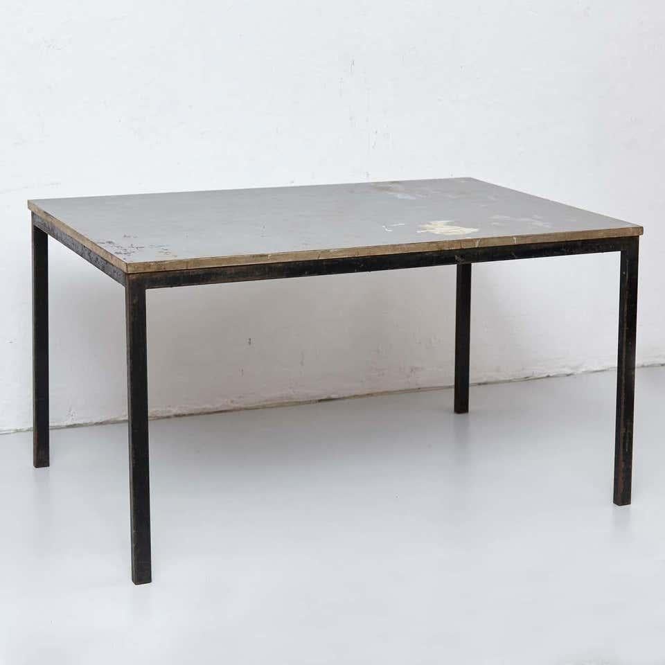 Mid-Century Modern Charlotte Perriand Cansado Gray Table, circa 1950 For Sale