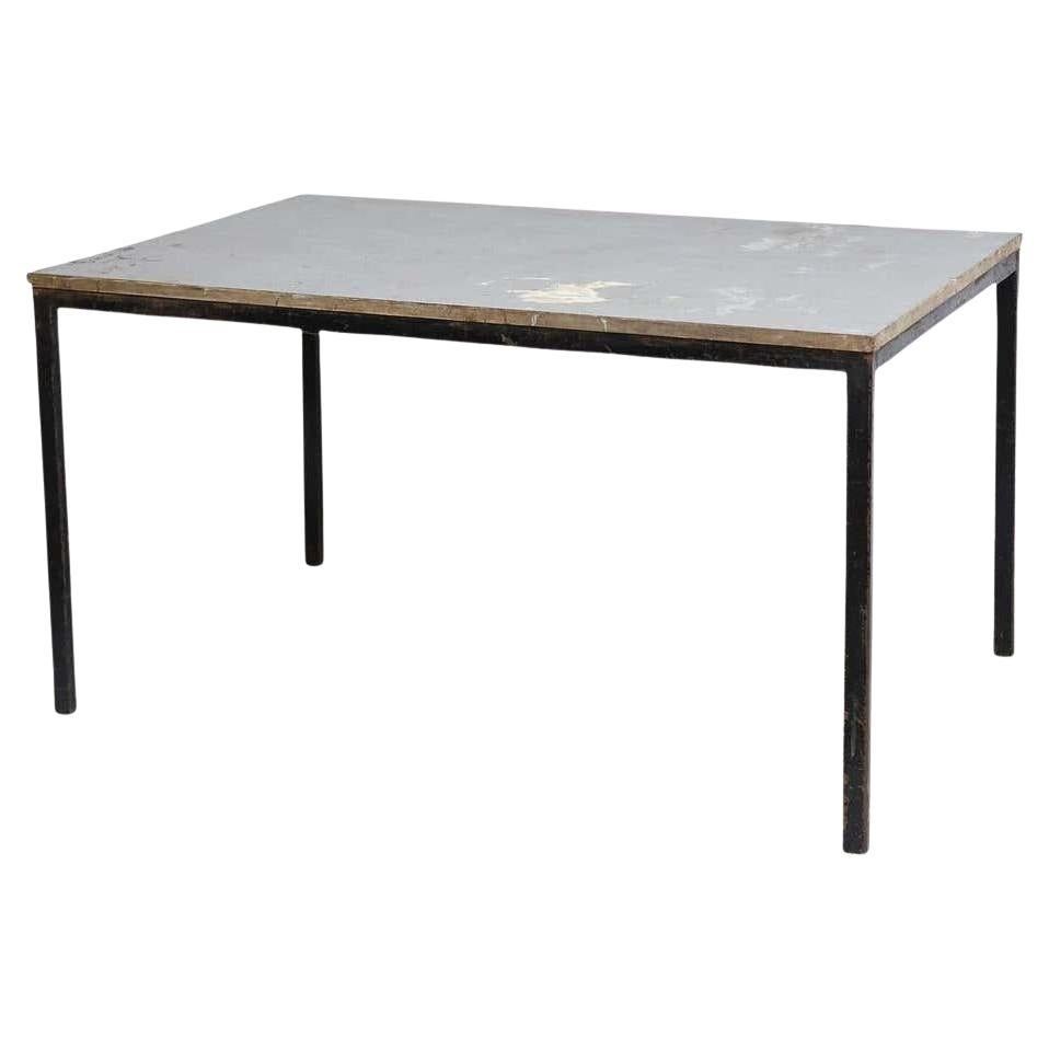 Charlotte Perriand Cansado Gray Table, Wood & Metal, Mid-Century, 1950 For Sale