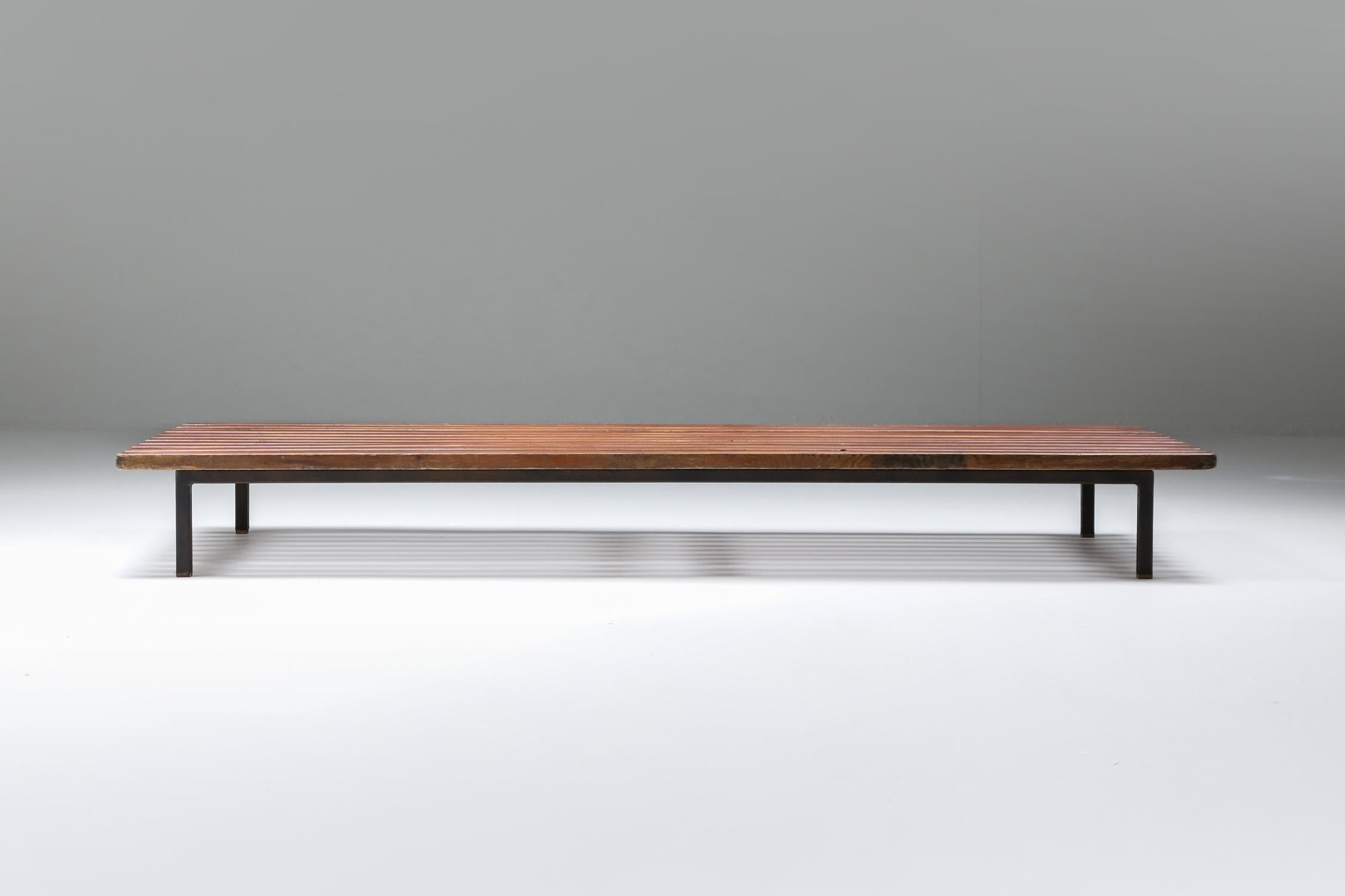 French Charlotte Perriand 'Cansado' Low Bench