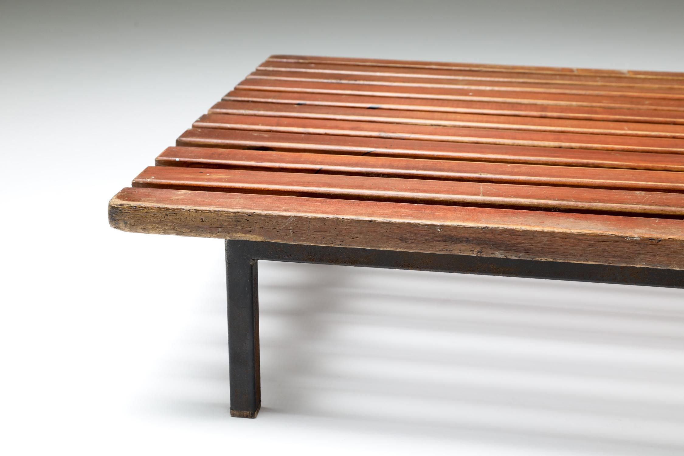 Steel Charlotte Perriand 'Cansado' Low Bench
