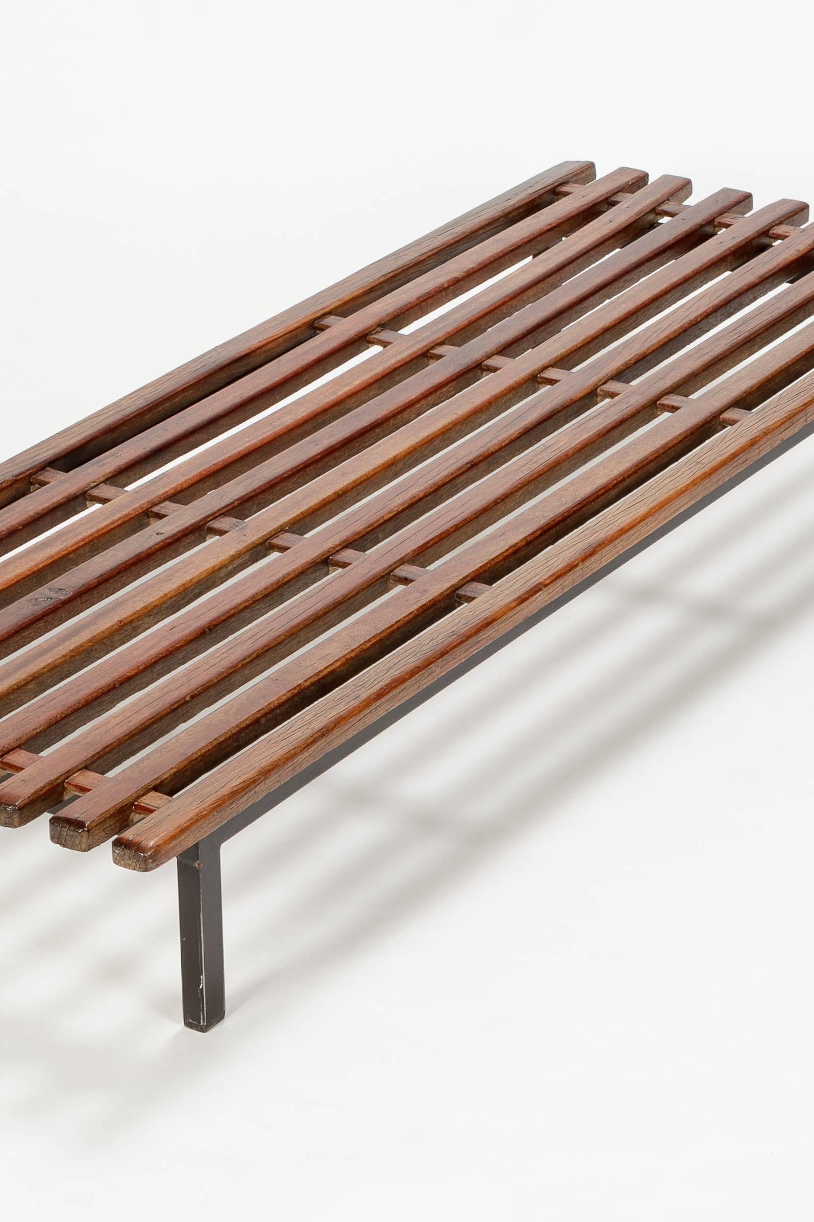 Charlotte Perriand Cansado Slat Bench Steph Simon, 1958 In Good Condition For Sale In Basel, CH
