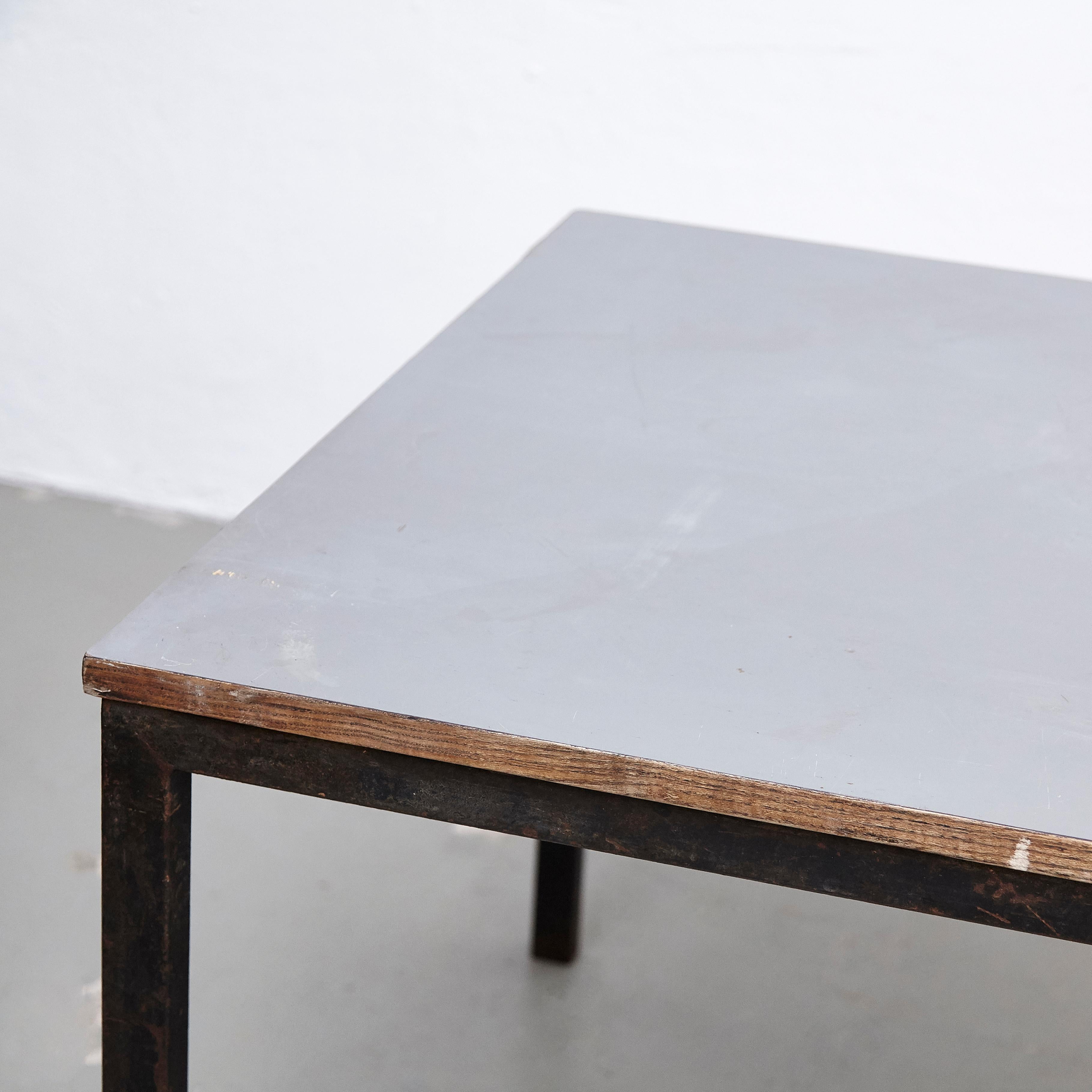 Charlotte Perriand, Mid Century Modern, Wood Metal Cansado Table, circa 1950 5
