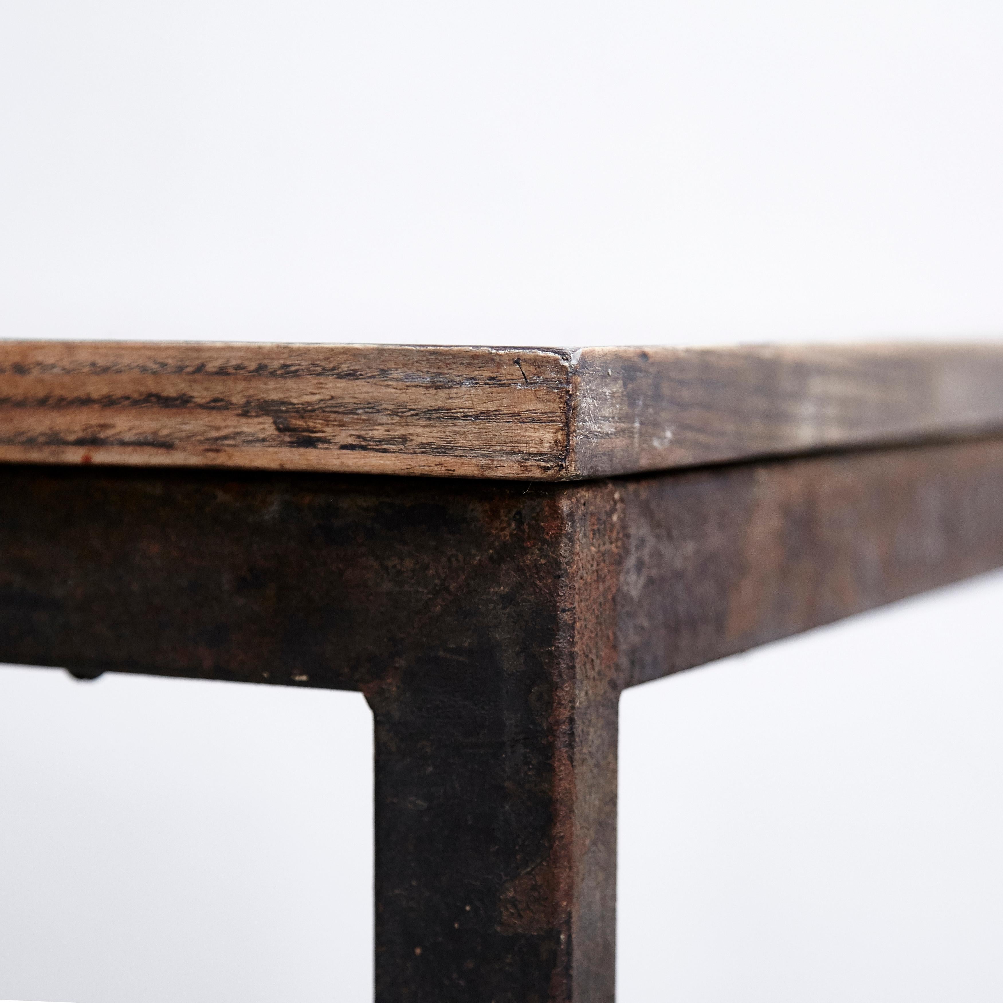 Charlotte Perriand, Mid Century Modern, Wood Metal Cansado Table, circa 1950 1