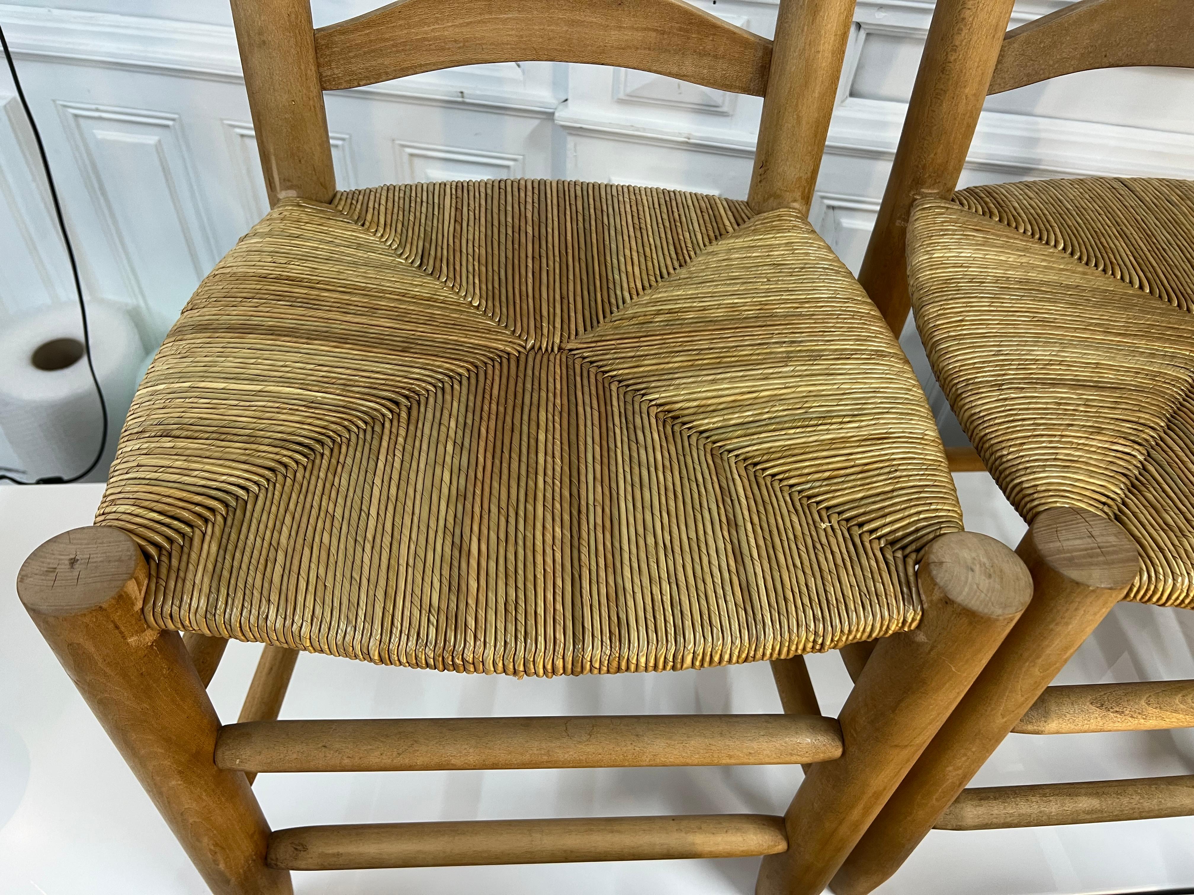 20th Century Charlotte Perriand Chairs , French Dining Chairs 1960’s